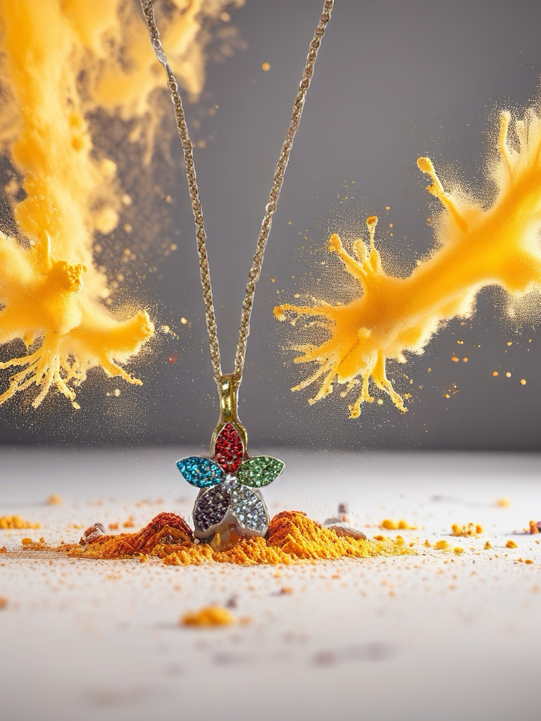 Plated Flower Rhinestone Pendant on a Gold Chain Necklace