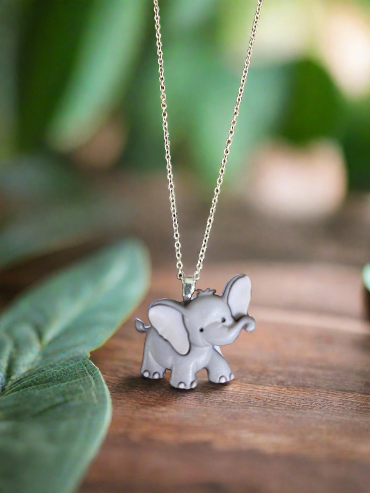 Tiny Trunk Elephant Pendant on a Silver Chain NeclakcePink tiful of LOVE