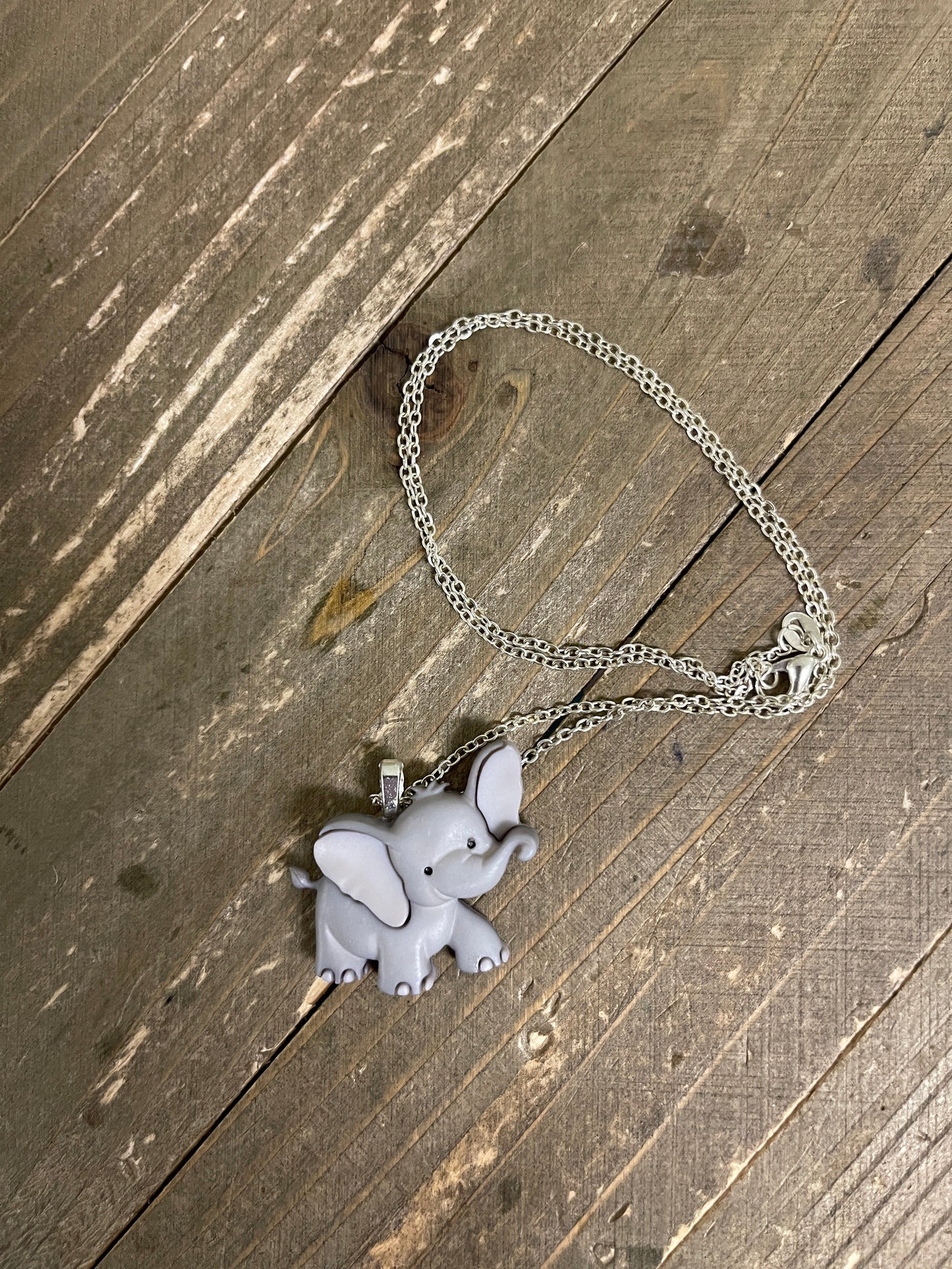 Tiny Trunk Elephant Pendant on a Silver Chain NeclakcePink tiful of LOVE