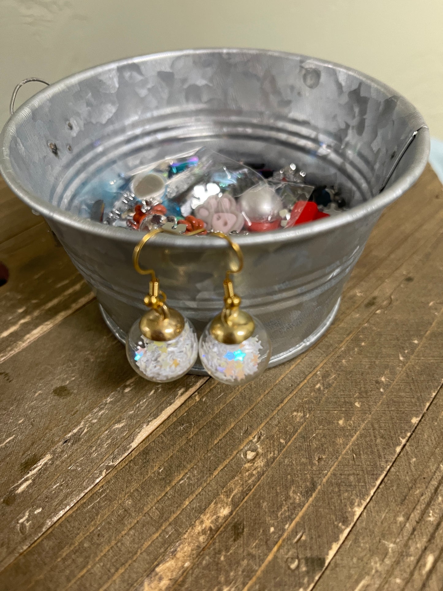 Bubble Ball charm Wire Earring- Red, White & Blue set of 3 prsPink tiful of LOVE