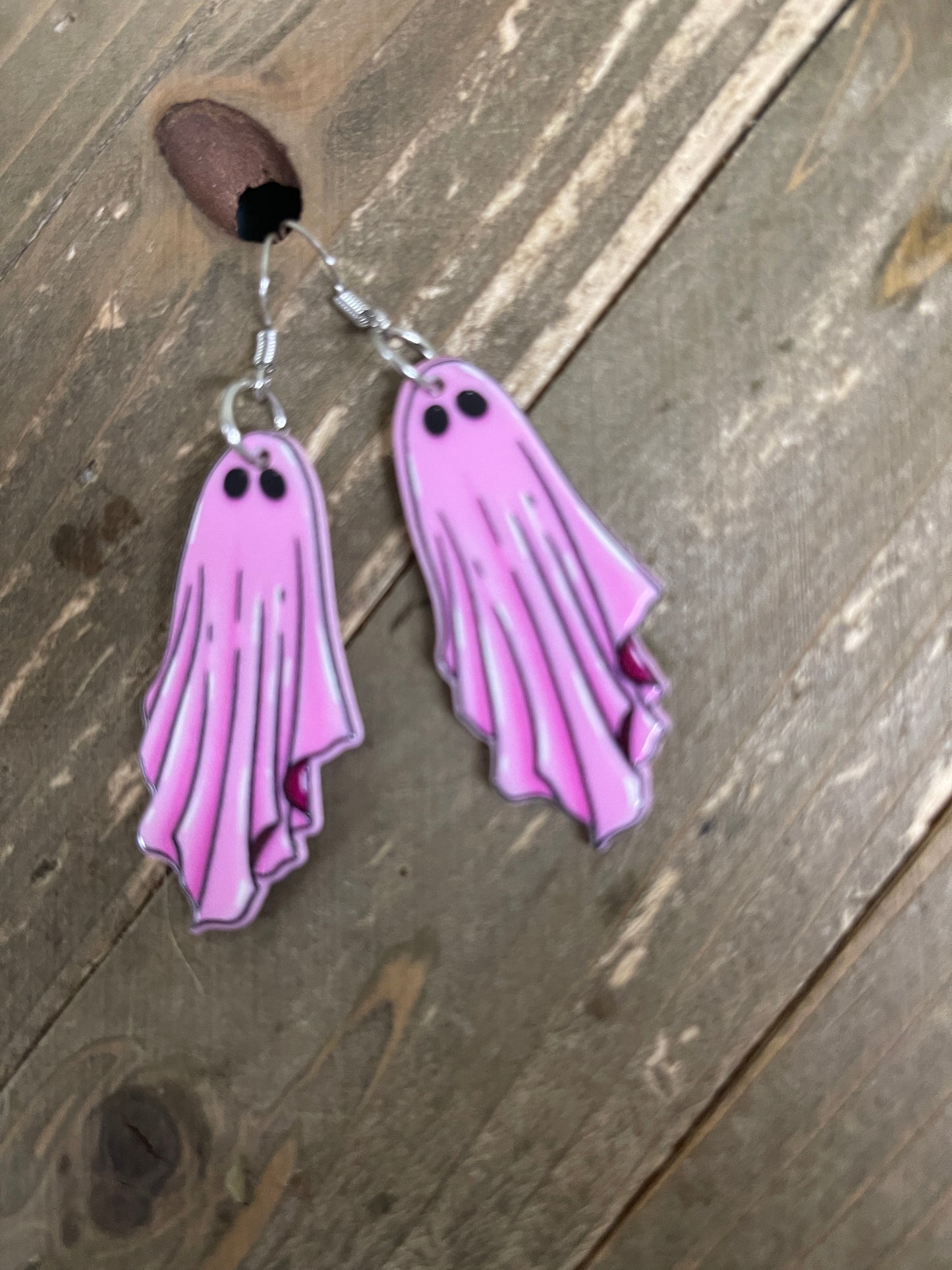 Pink Goth Ghost Charm Wire EarringPink tiful of LOVE