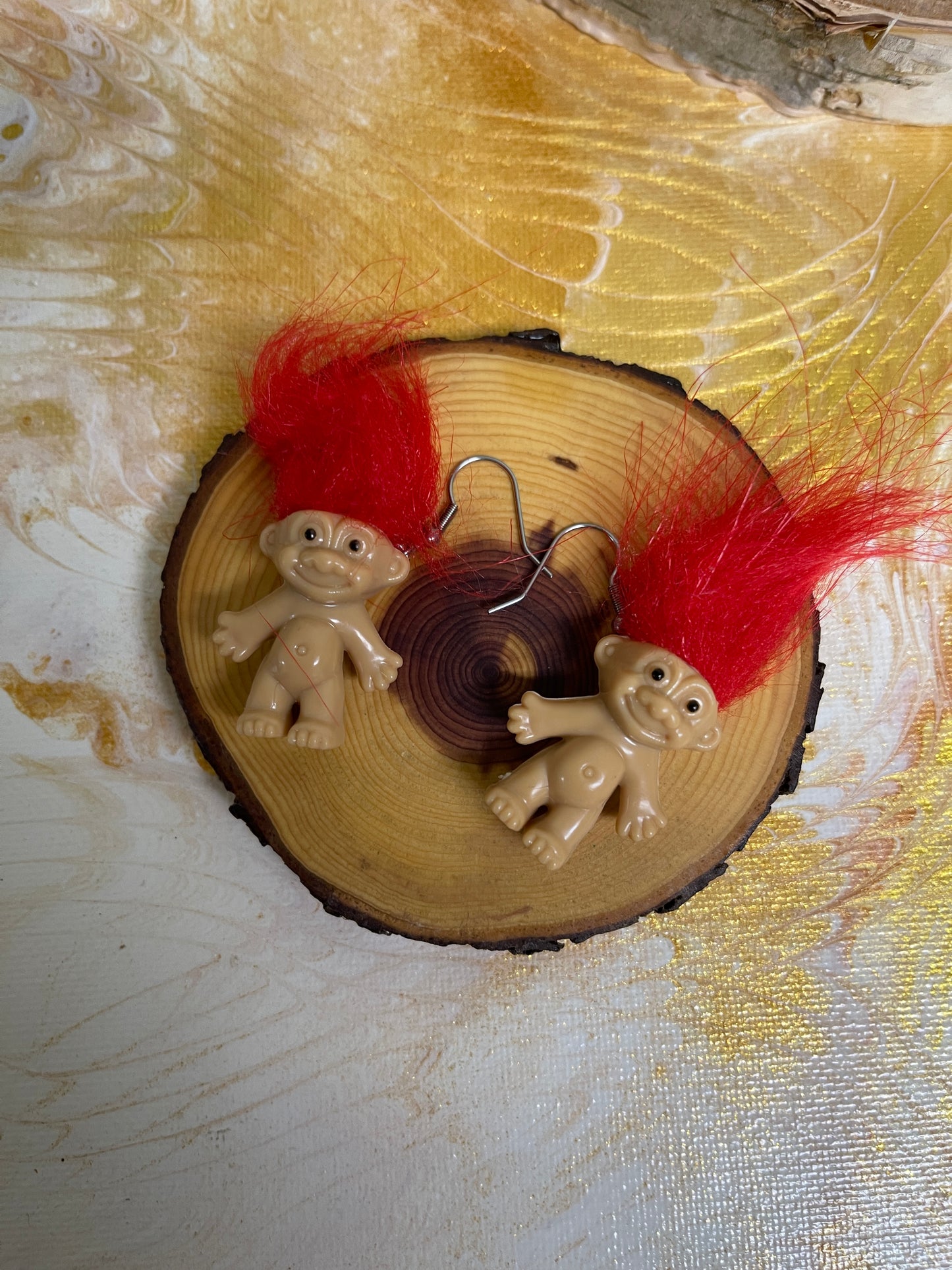 Mini Troll Doll Red Wire EarringsPink tiful of LOVE