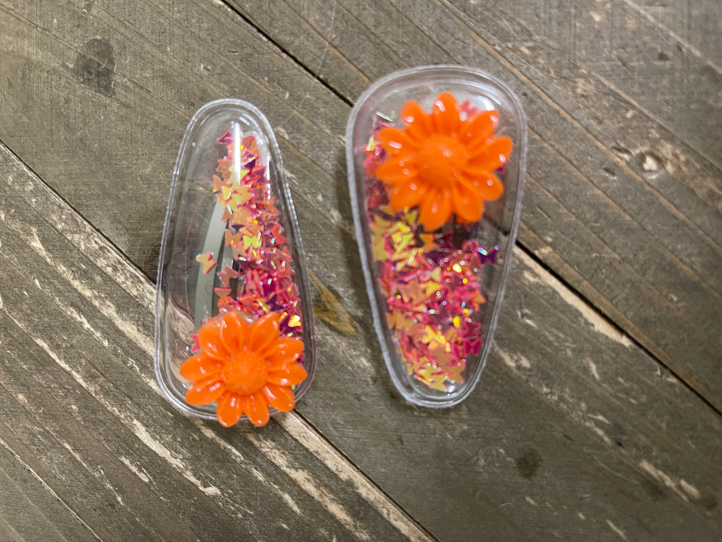 Flower Power Confetti-Snap Hair clips (7 colors to choose)Pink tiful of LOVE