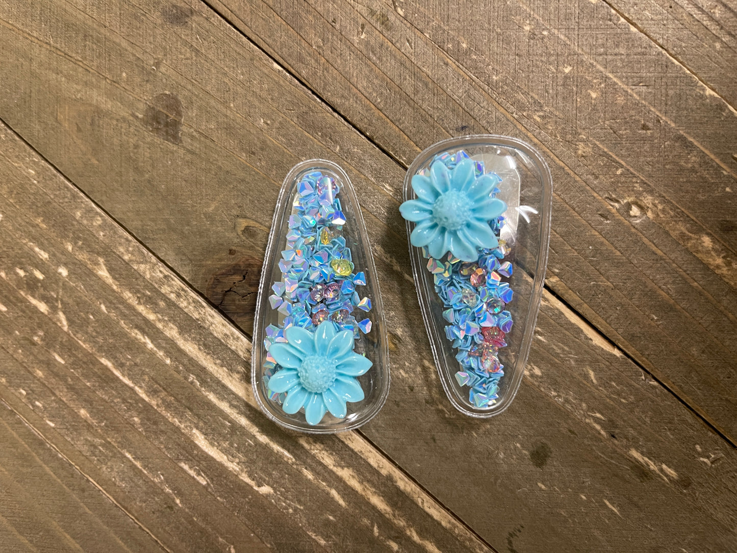 Flower Power Confetti-Snap Hair clips (7 colors to choose)Pink tiful of LOVE