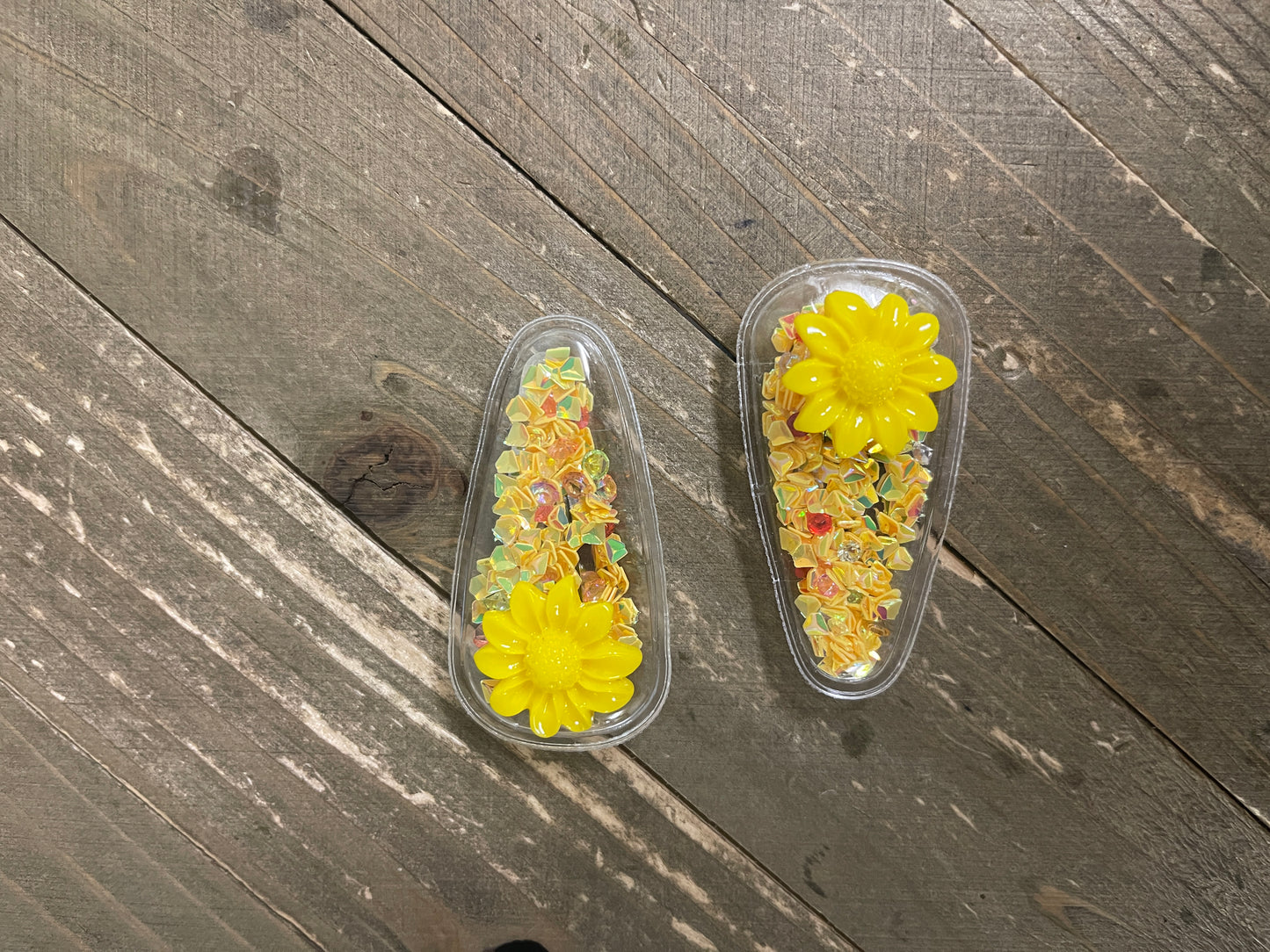 Flower Power Confetti-Snap Hair clips (7 colors to choose)Pink tiful of LOVE
