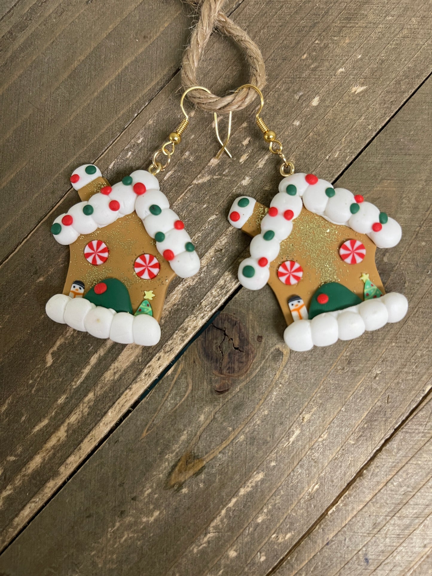 Gingerbread House Charm Wire EarringsPink tiful of LOVE