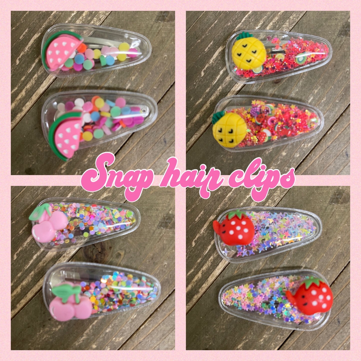 Fruit Hair clips (a pair)Pink tiful of LOVE