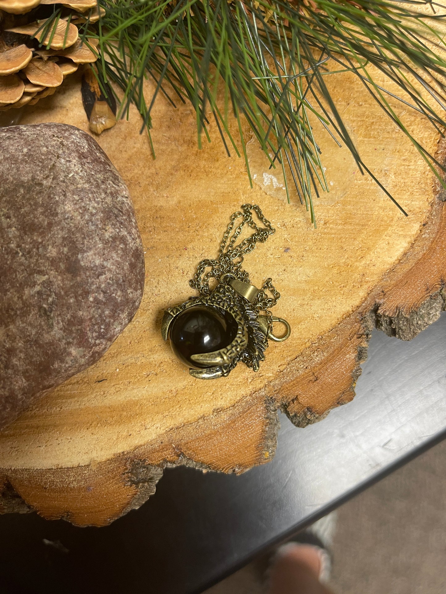 Dragon Claw on a Antique Brass Chain NecklacePink tiful of LOVE