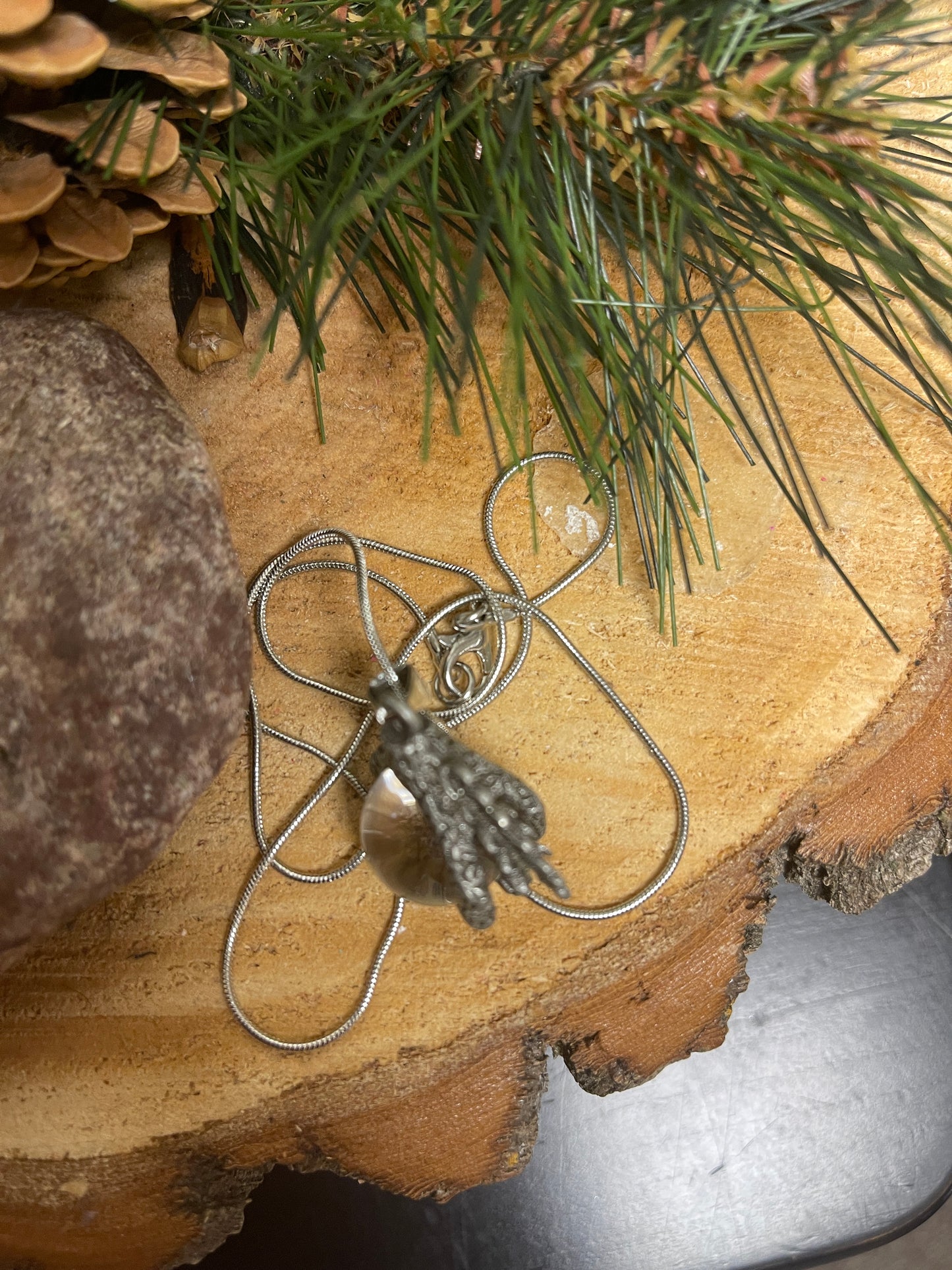 Dragon Claw Pendant on a Silver Chain NecklacePink tiful of LOVE