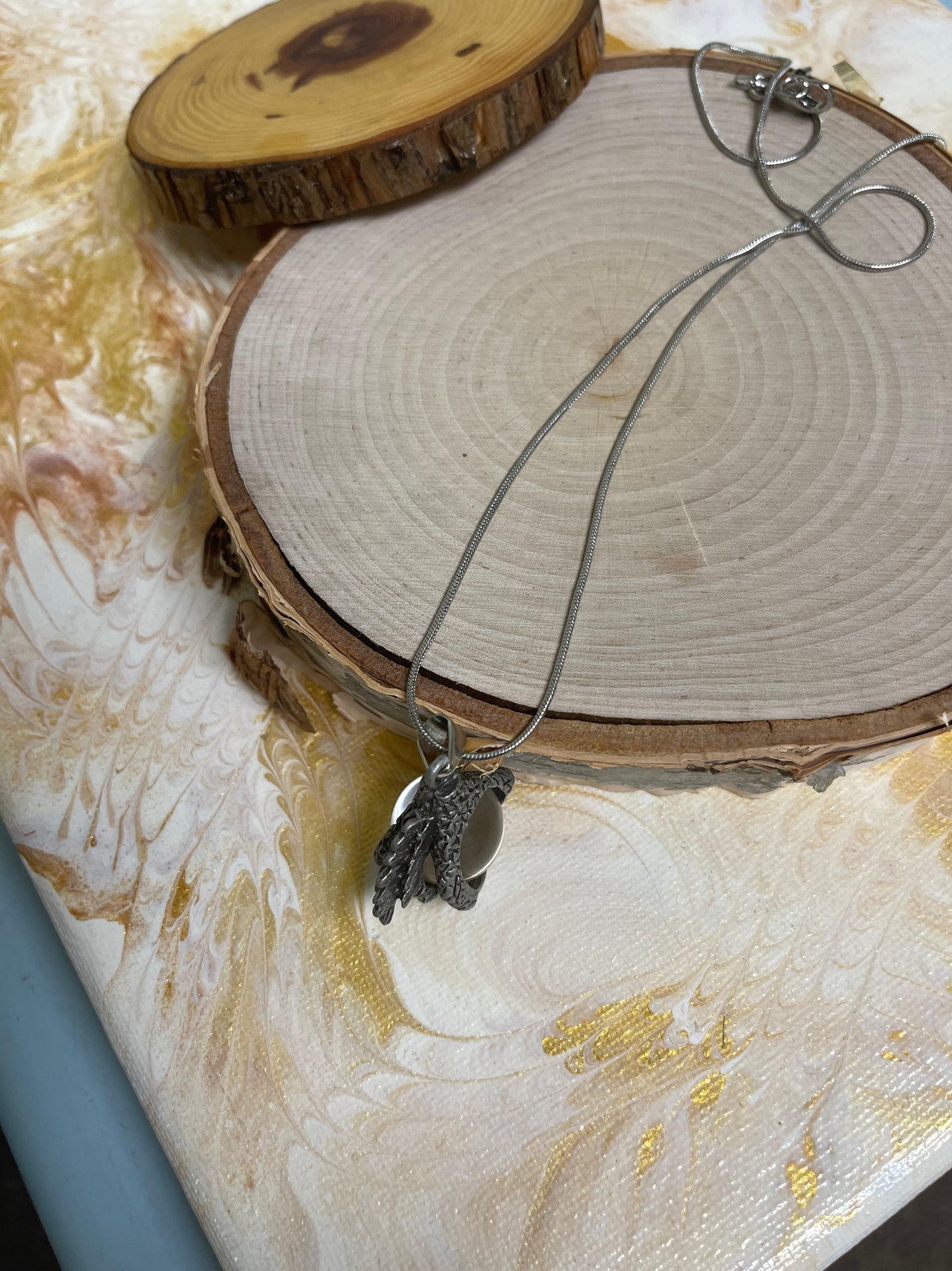 Dragon Claw Pendant on a Silver Chain NecklacePink tiful of LOVE