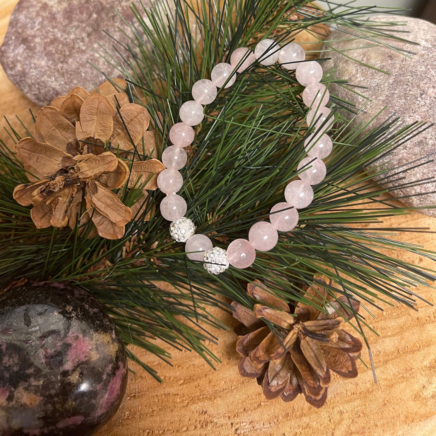 Light Pink Bedazzle Beaded Stretchy BraceletPink tiful of LOVE
