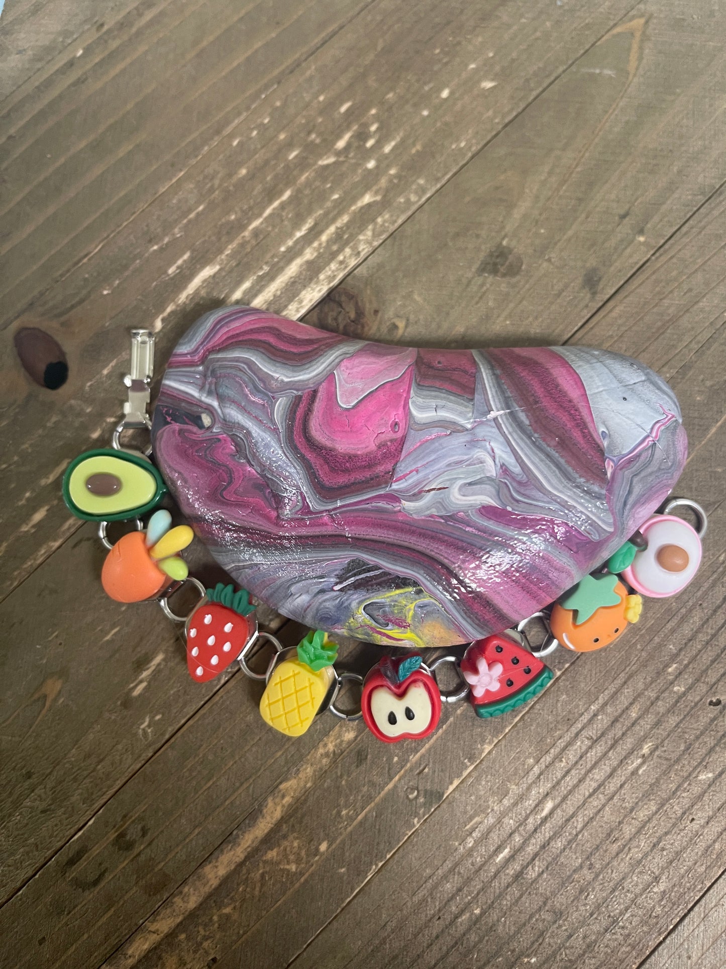 Whimsical Fruit & Veggie Bracelet, Silver 8 linksPink tiful of LOVE