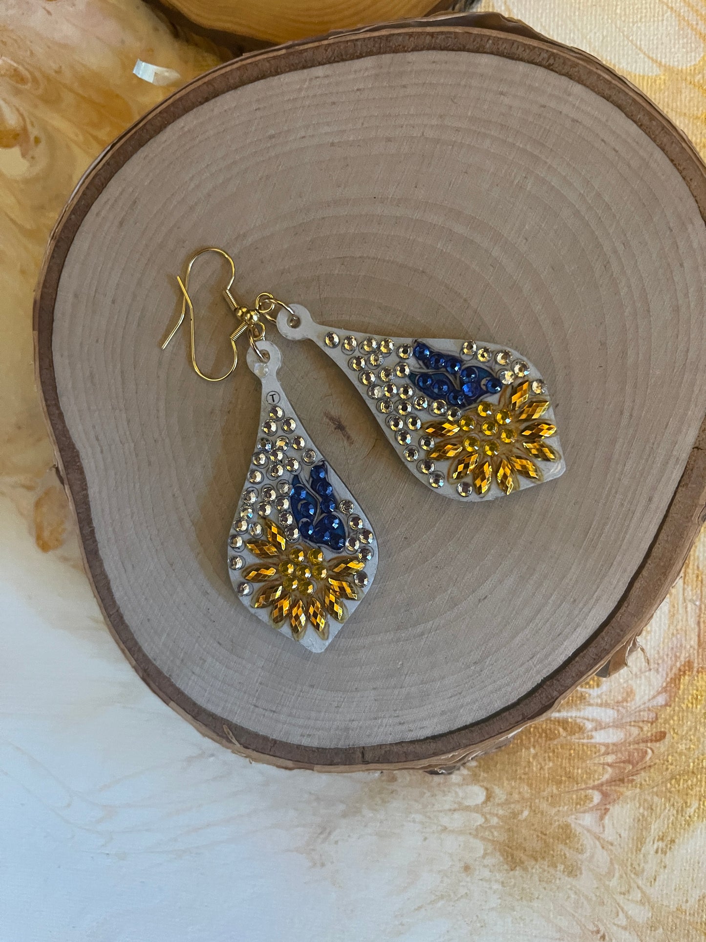 Floral; Flower ExquisiteDiamond Painting; wire EarringsPink tiful of LOVE