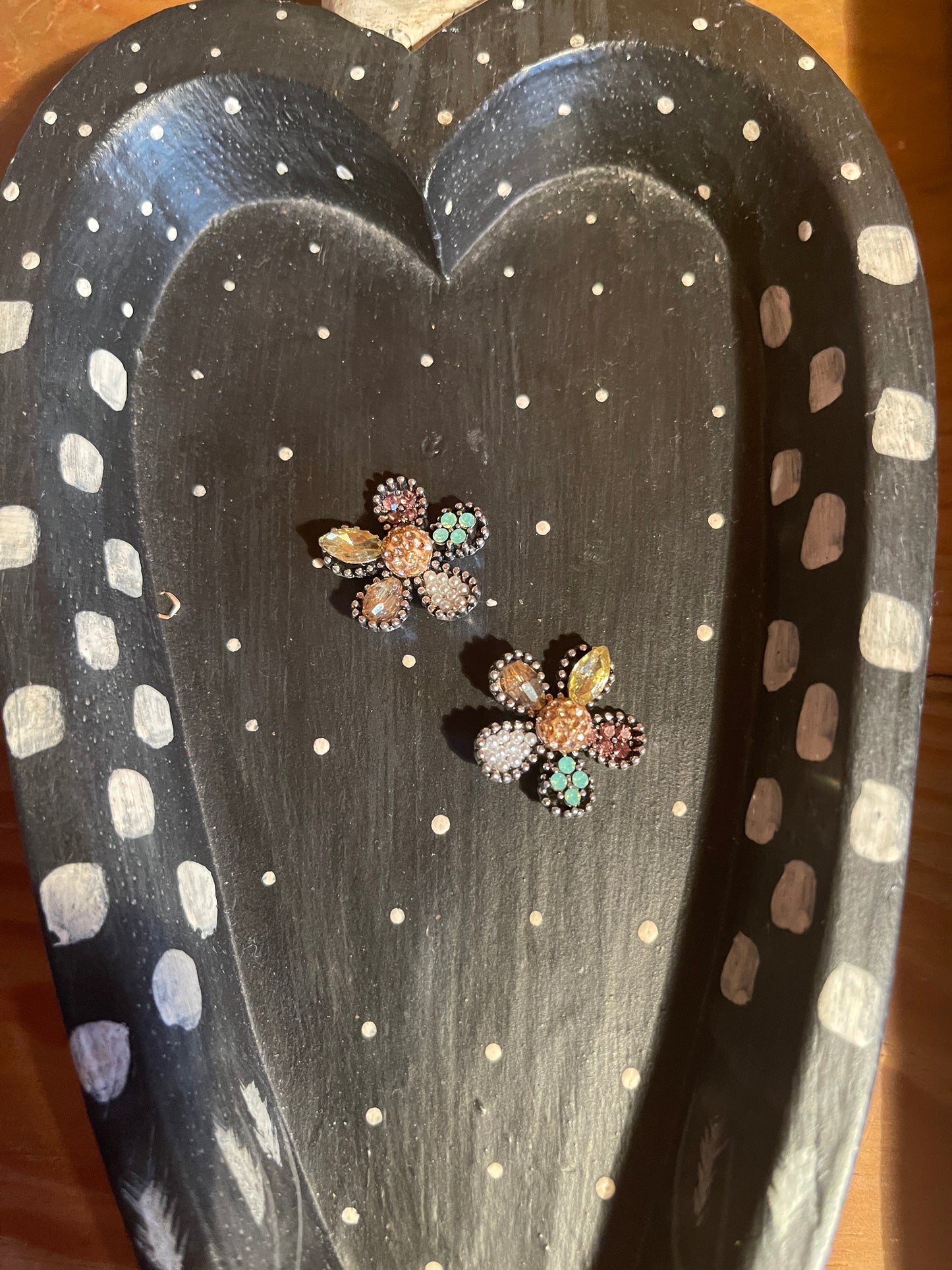 Flower Rhinestone Stud EarringsPink tiful of LOVE