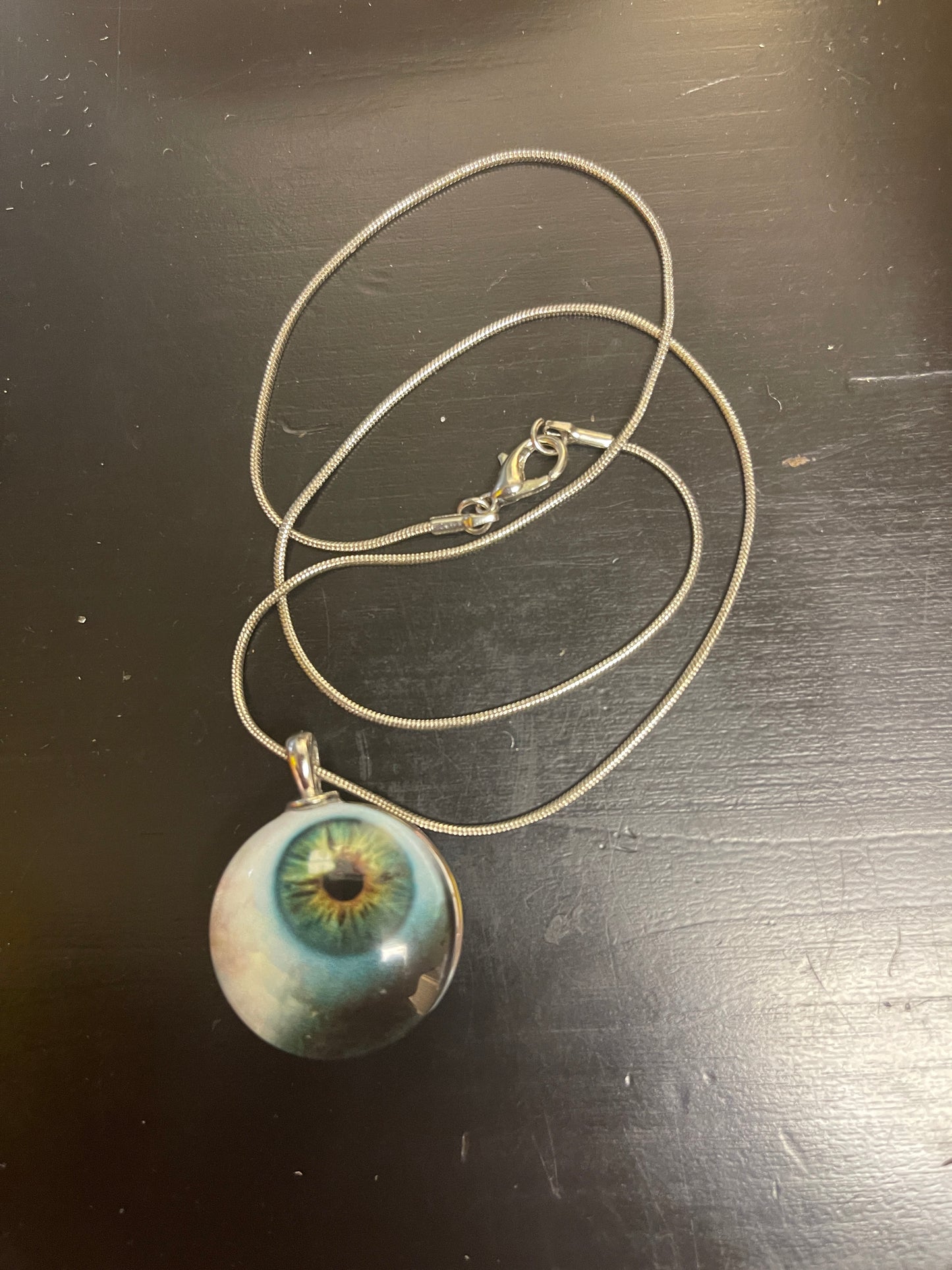 Halloween Eye Pendant on a Silver Chain NecklacePink tiful of LOVE