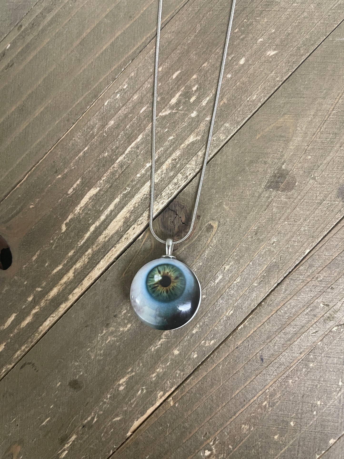 Halloween Eye Pendant on a Silver Chain NecklacePink tiful of LOVE