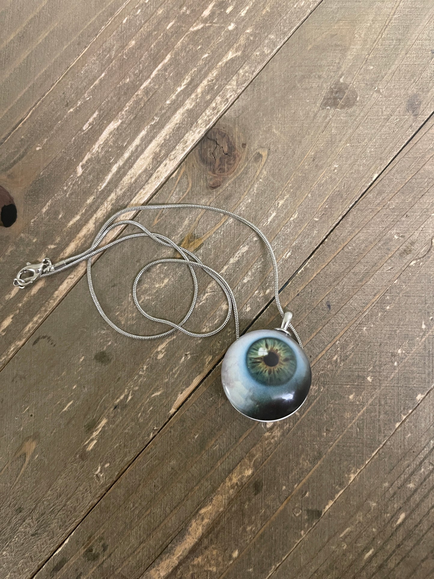 Halloween Eye Pendant on a Silver Chain NecklacePink tiful of LOVE