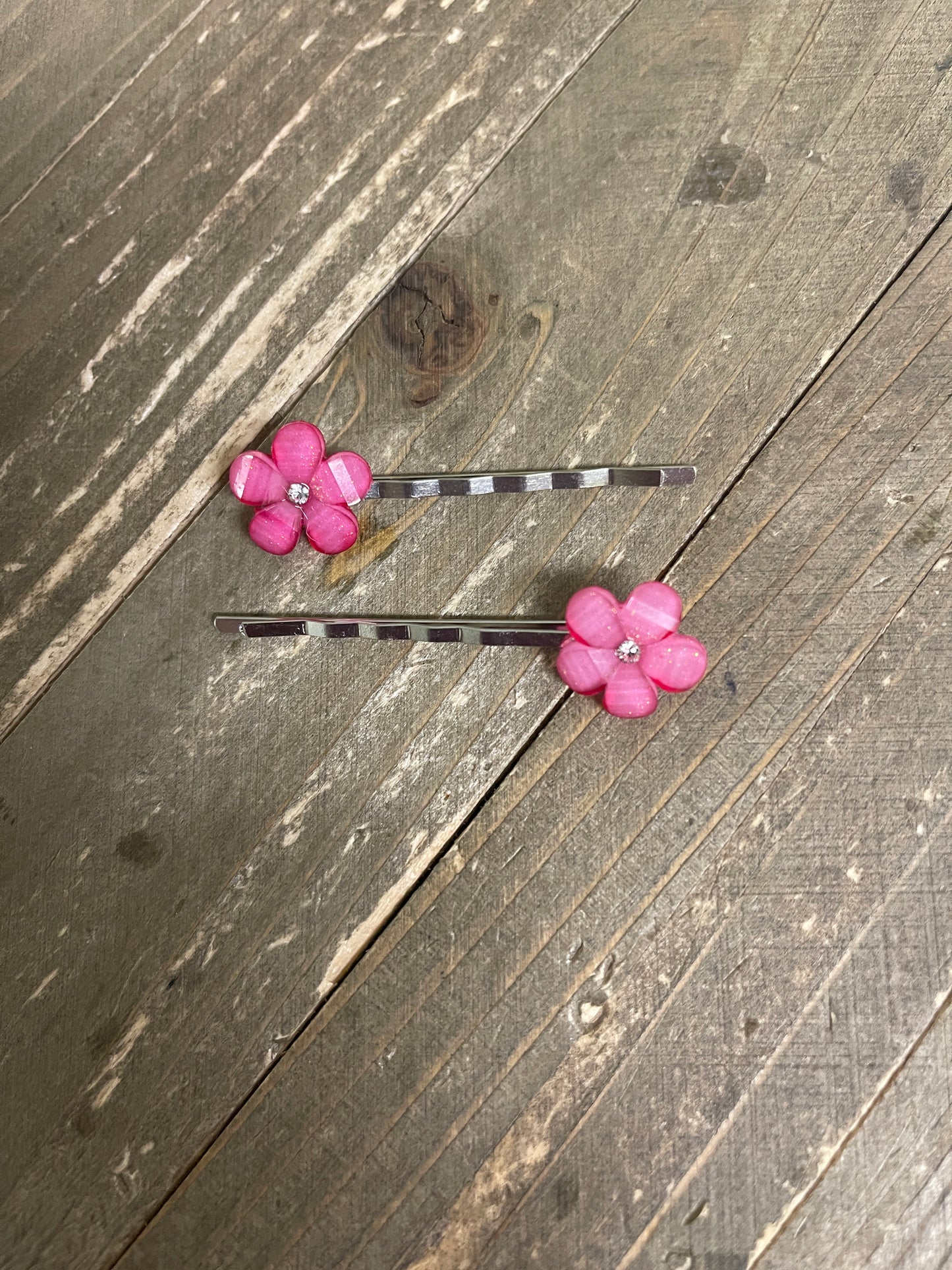 Flower Power Hair Barretts (a pair)Pink tiful of LOVE