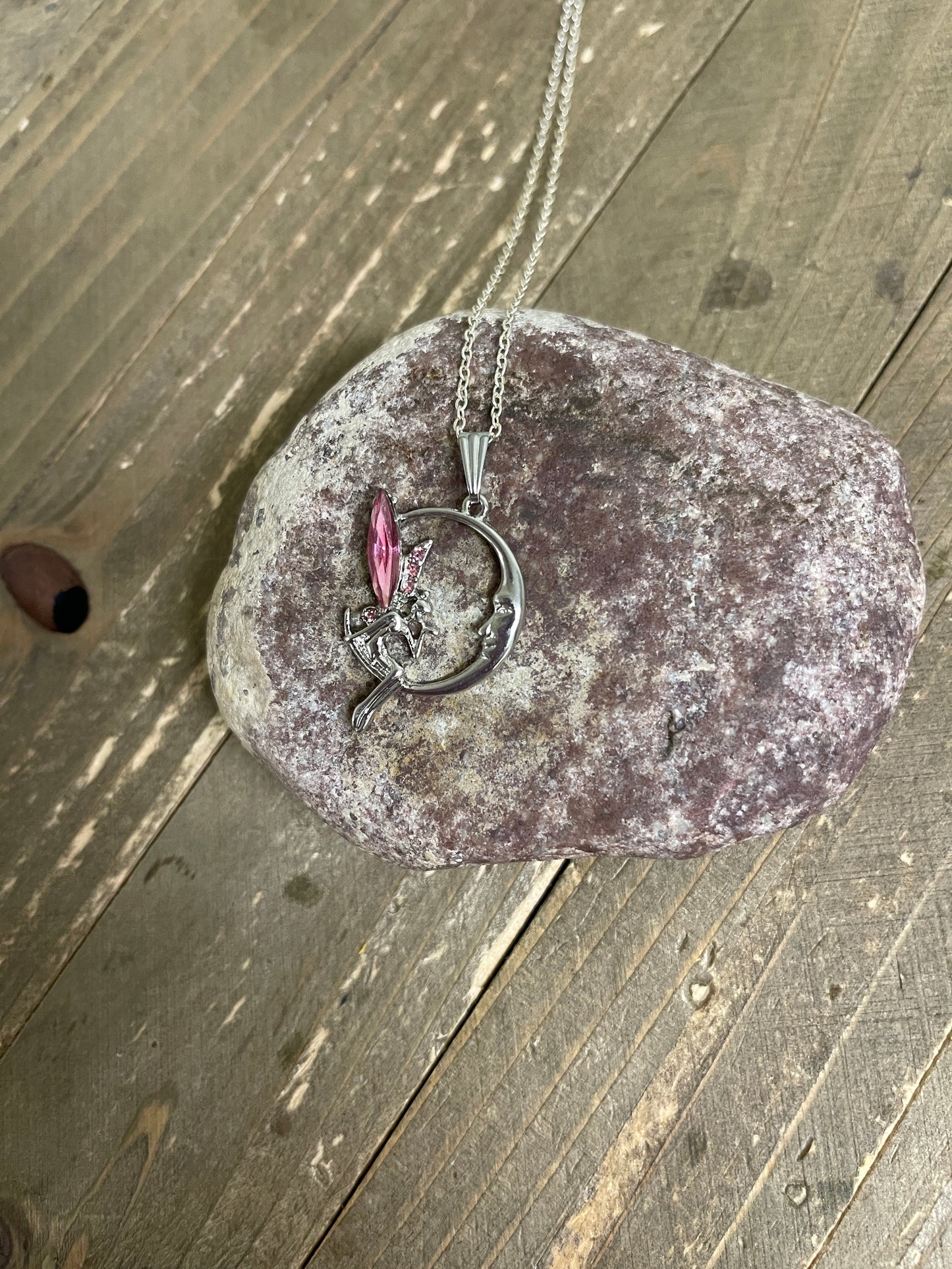 Silver and Purple Fairy Pendant on a Silver chain NecklacePink tiful of LOVE