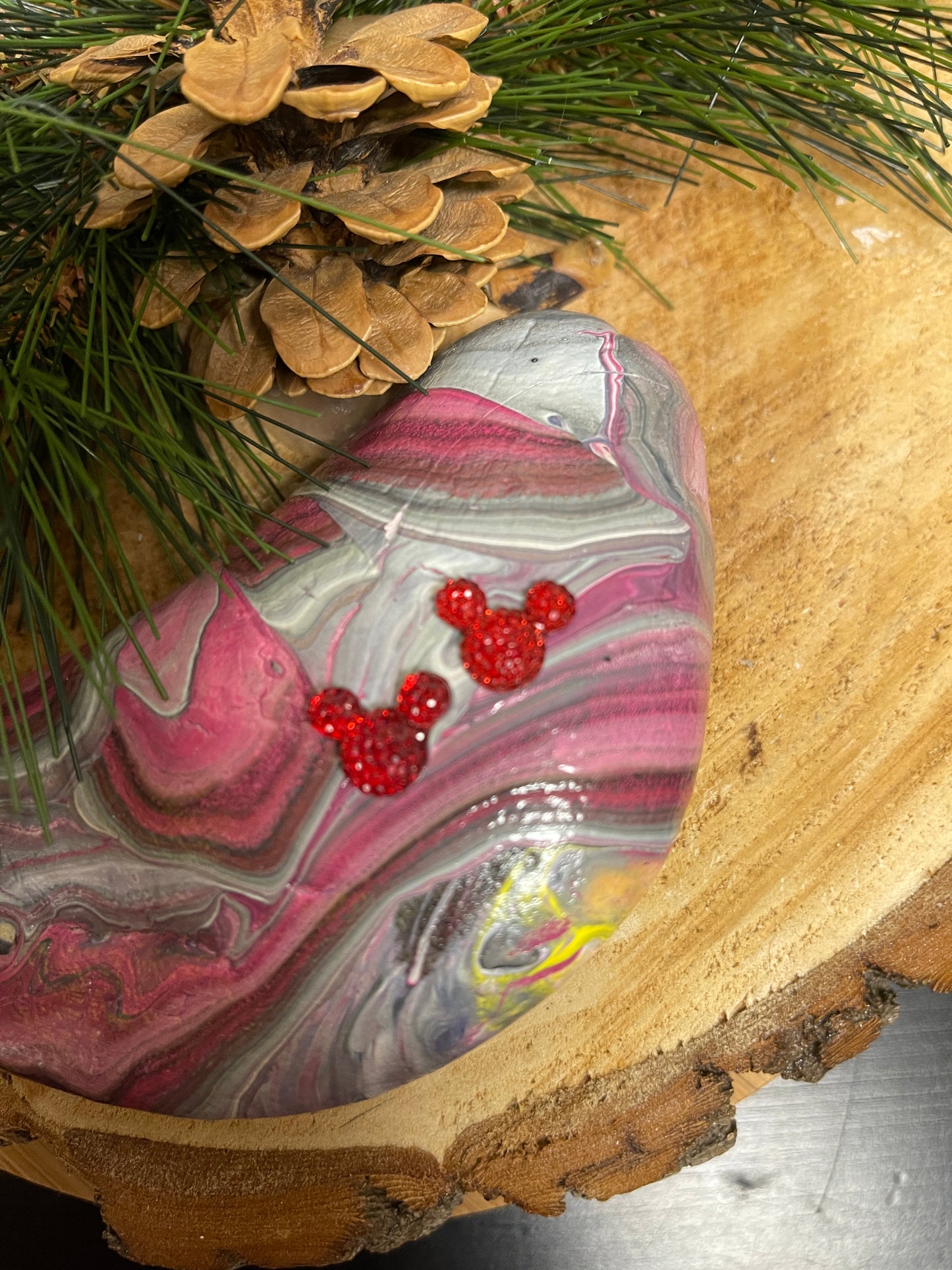 SPARKLING RED MOUSE Ears Stud EarringsPink tiful of LOVE