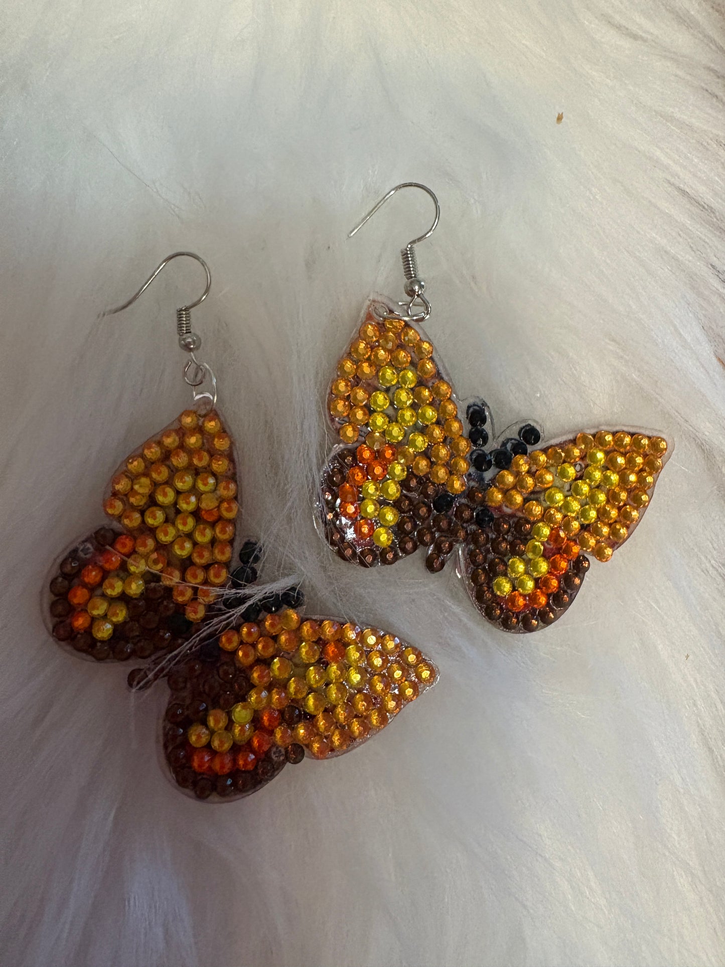 Autumn Glow Diamond Art Butterfly Earrings -19