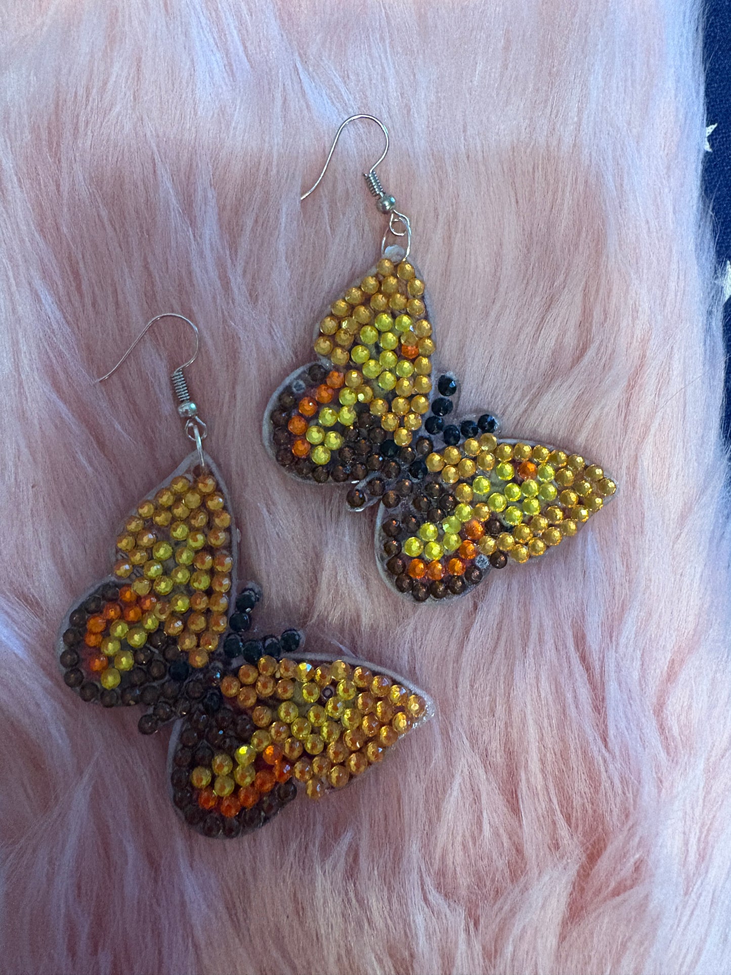 Autumn Glow Diamond Art Butterfly Earrings -19
