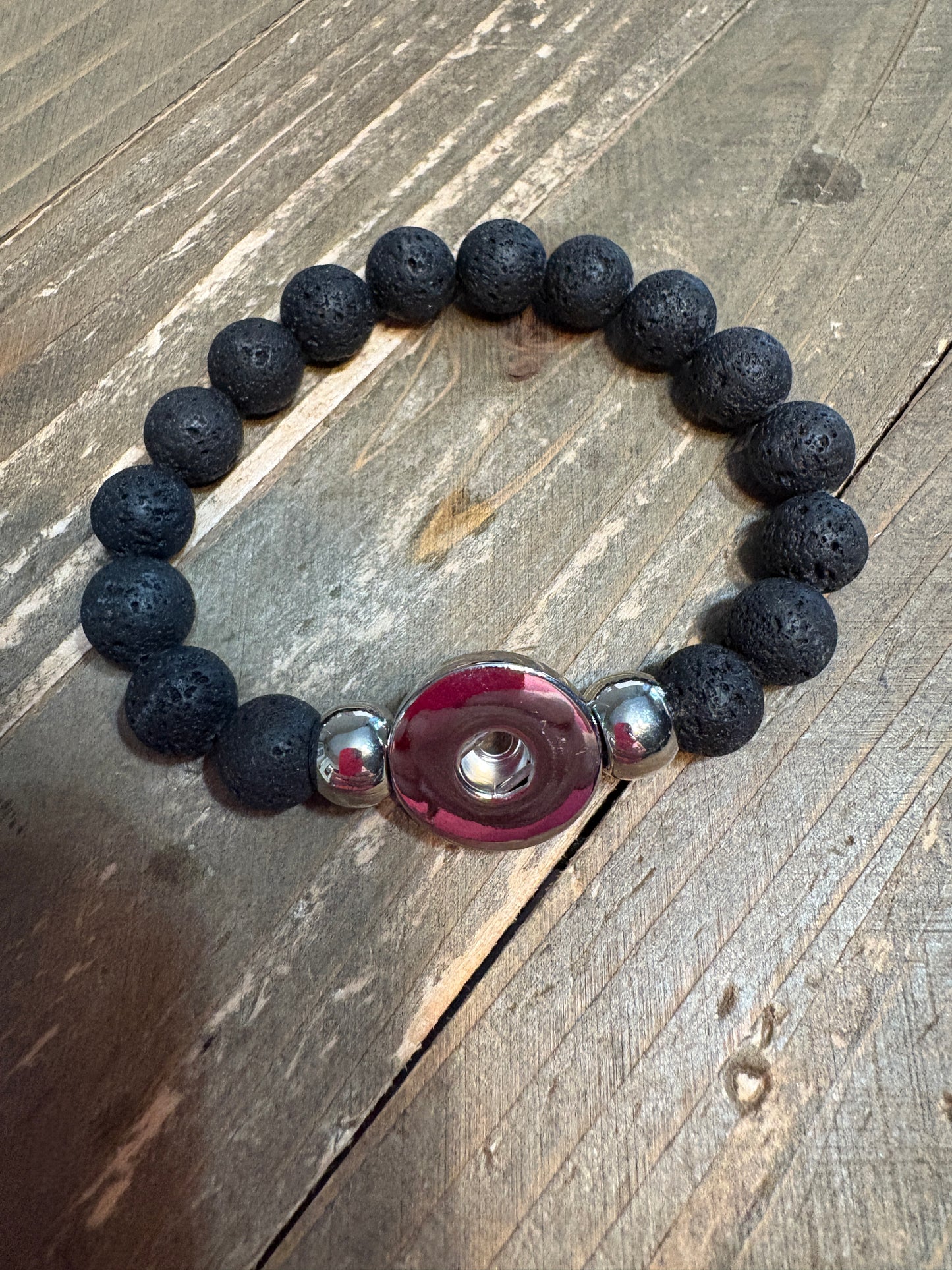 ✨ Lava Bead Snap Bracelet with 6 Snap Charms Bundle