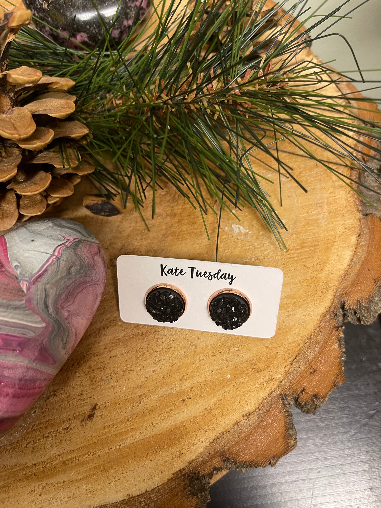 Sparkly Druzy Stud Earrings (4 colors to choose)Pink tiful of LOVE