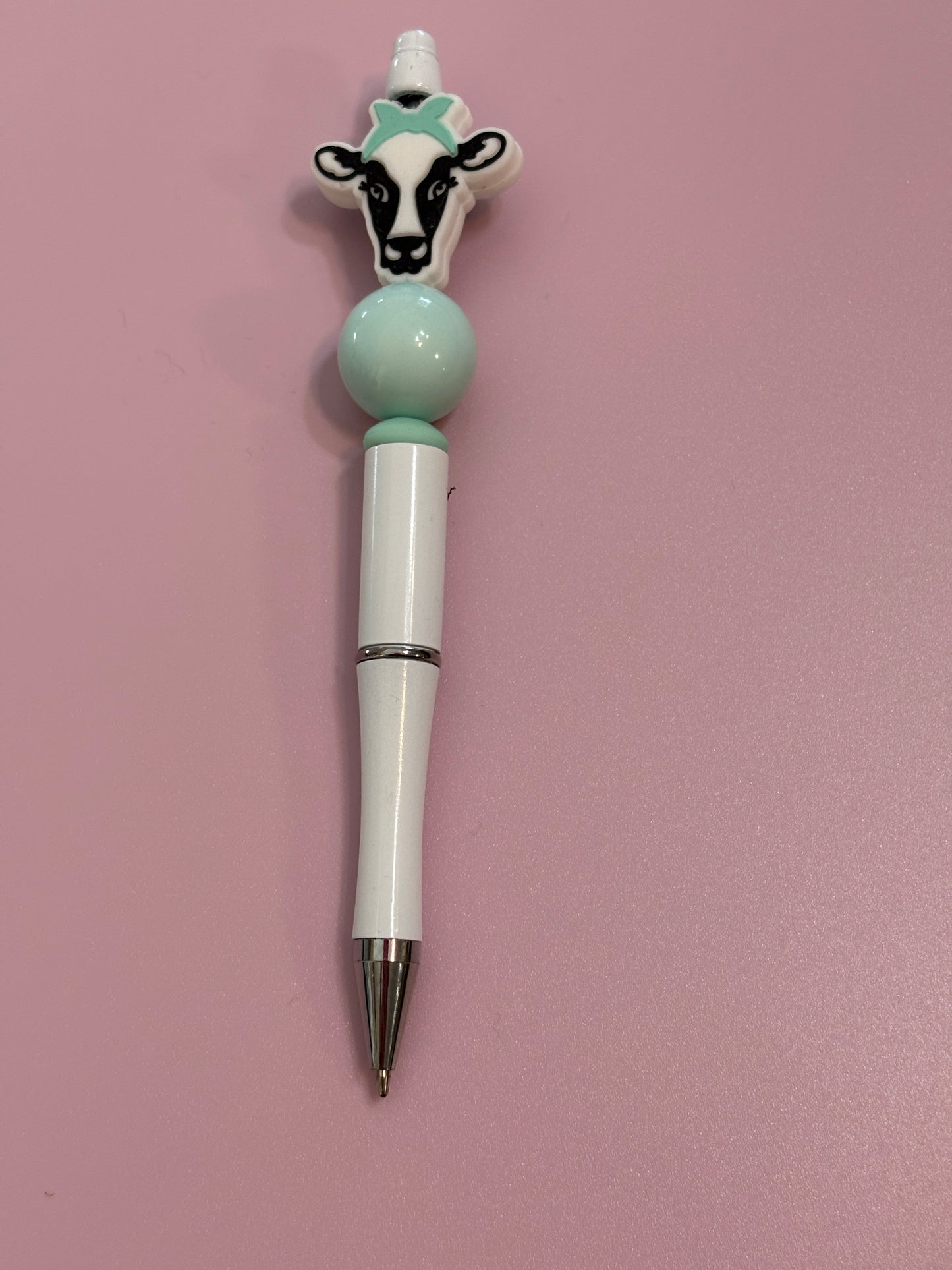 🐄 Mint Cow Beadable Pen