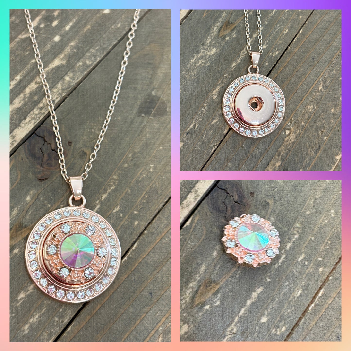 ✨ Rose Gold Snap Necklace & Snap Set