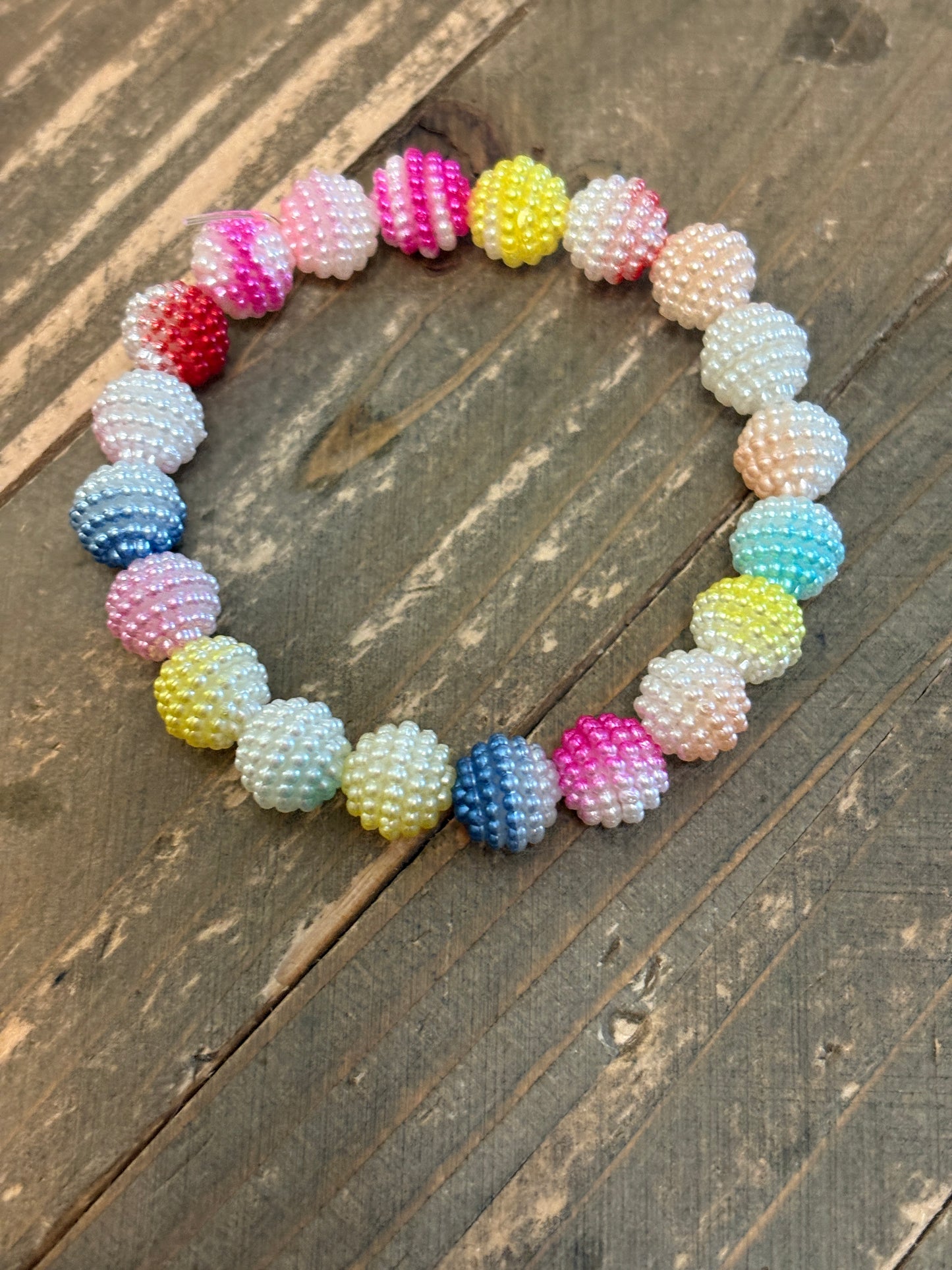 🌈 Multicolor bubblegum style Beaded Stretch Bracelet