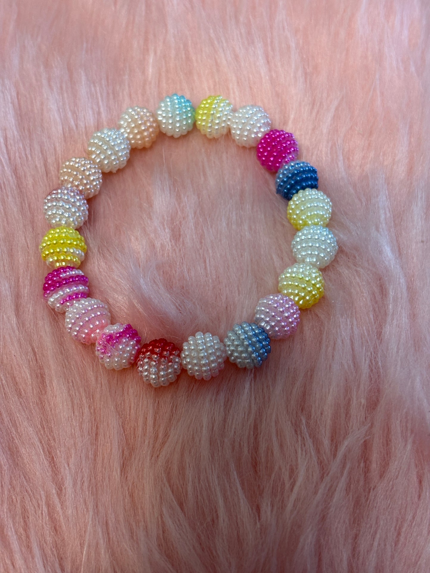 🌈 Multicolor bubblegum style Beaded Stretch Bracelet