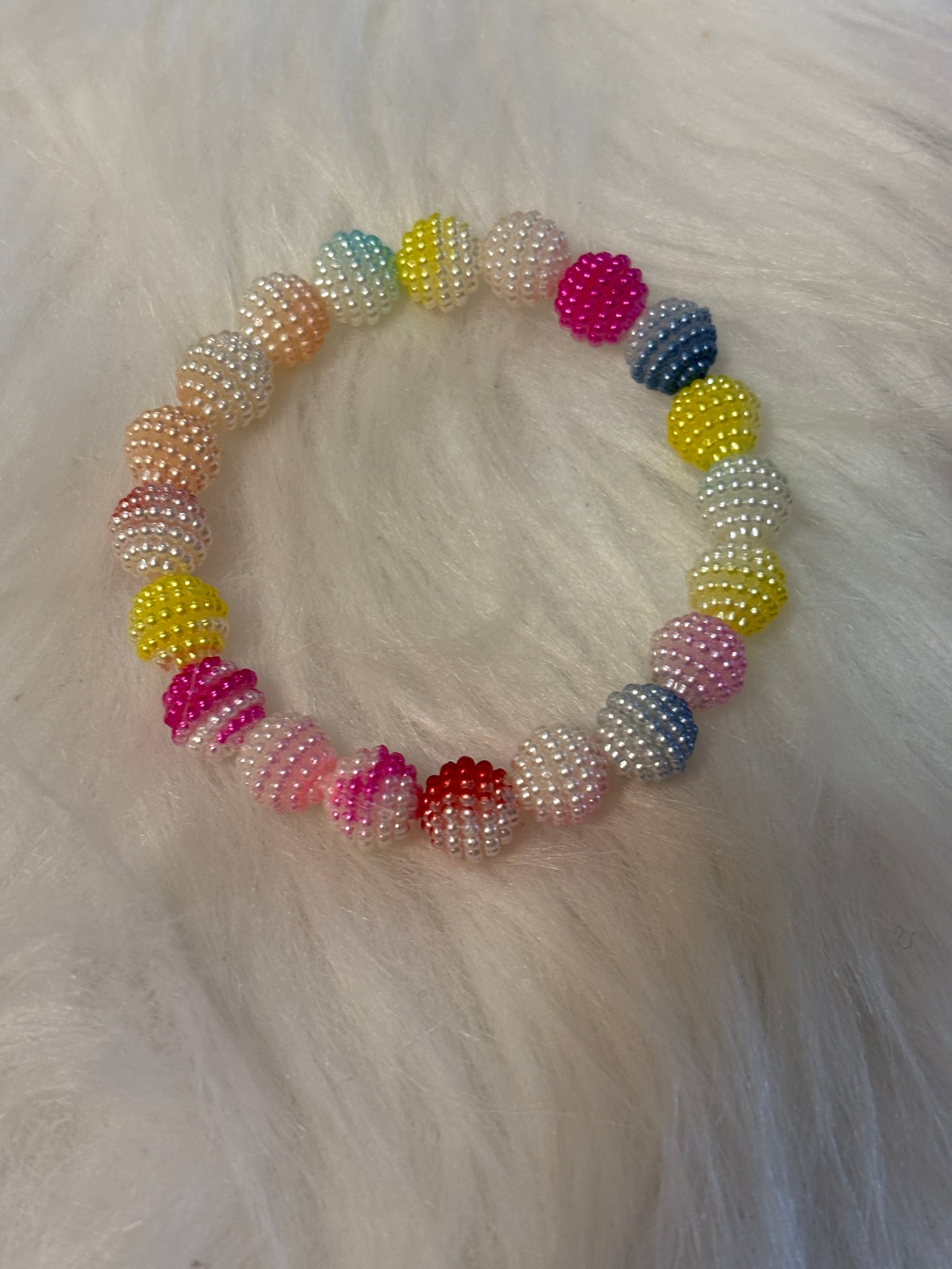 🌈 Multicolor bubblegum style Beaded Stretch Bracelet