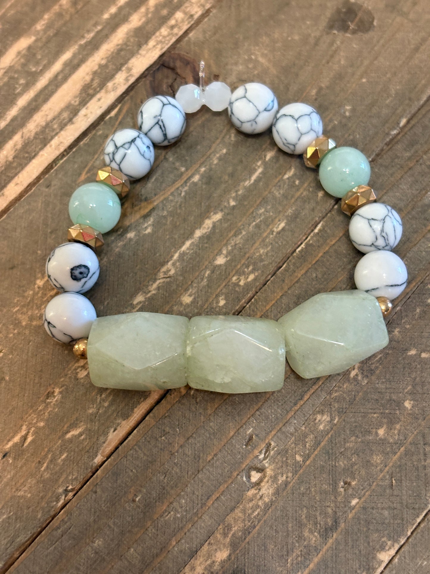 Howlite Bead Mixture Stretch Bracelet