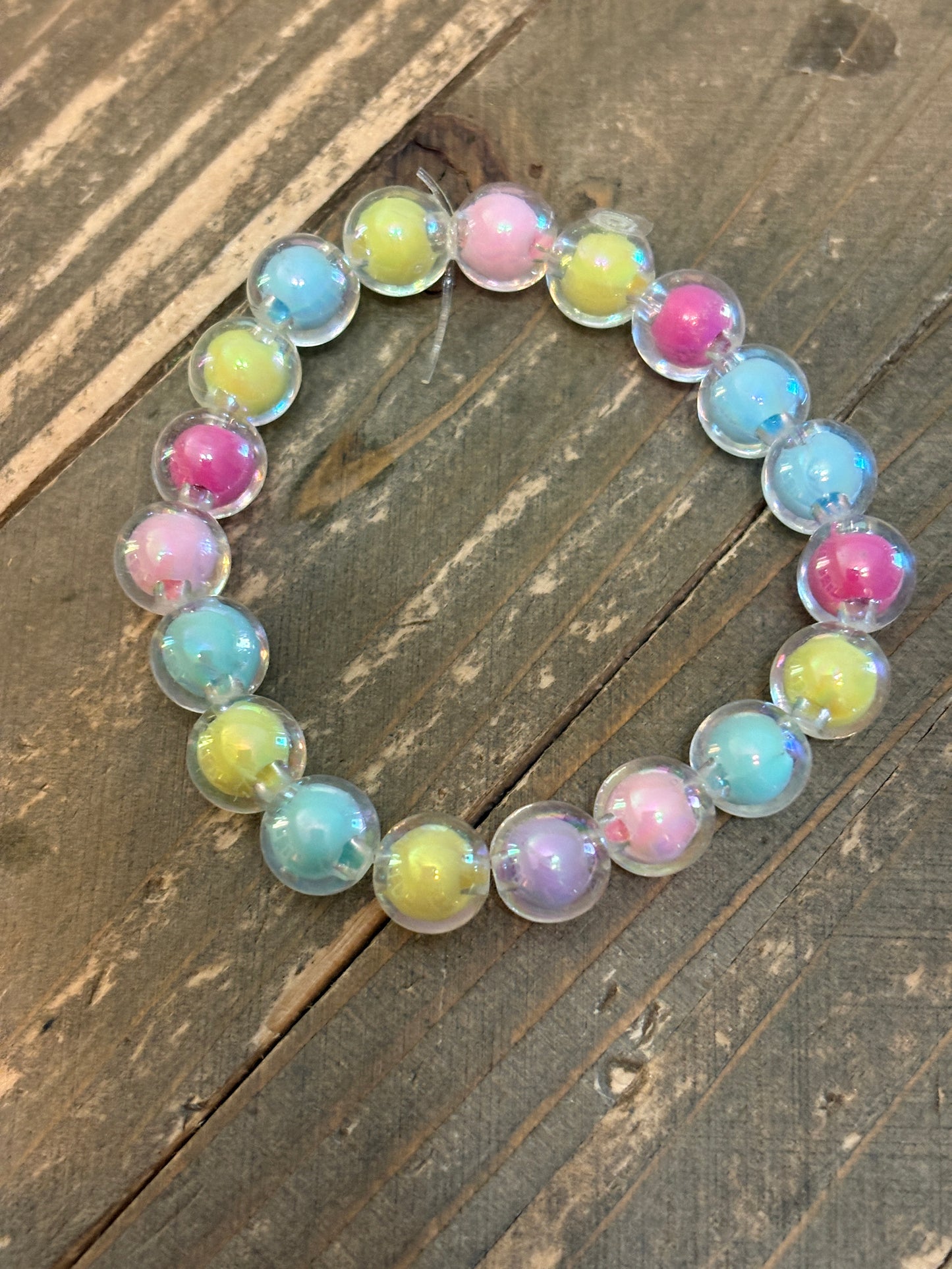 🌈 Pastel Round Acrylic Beaded Stretch Bracelet