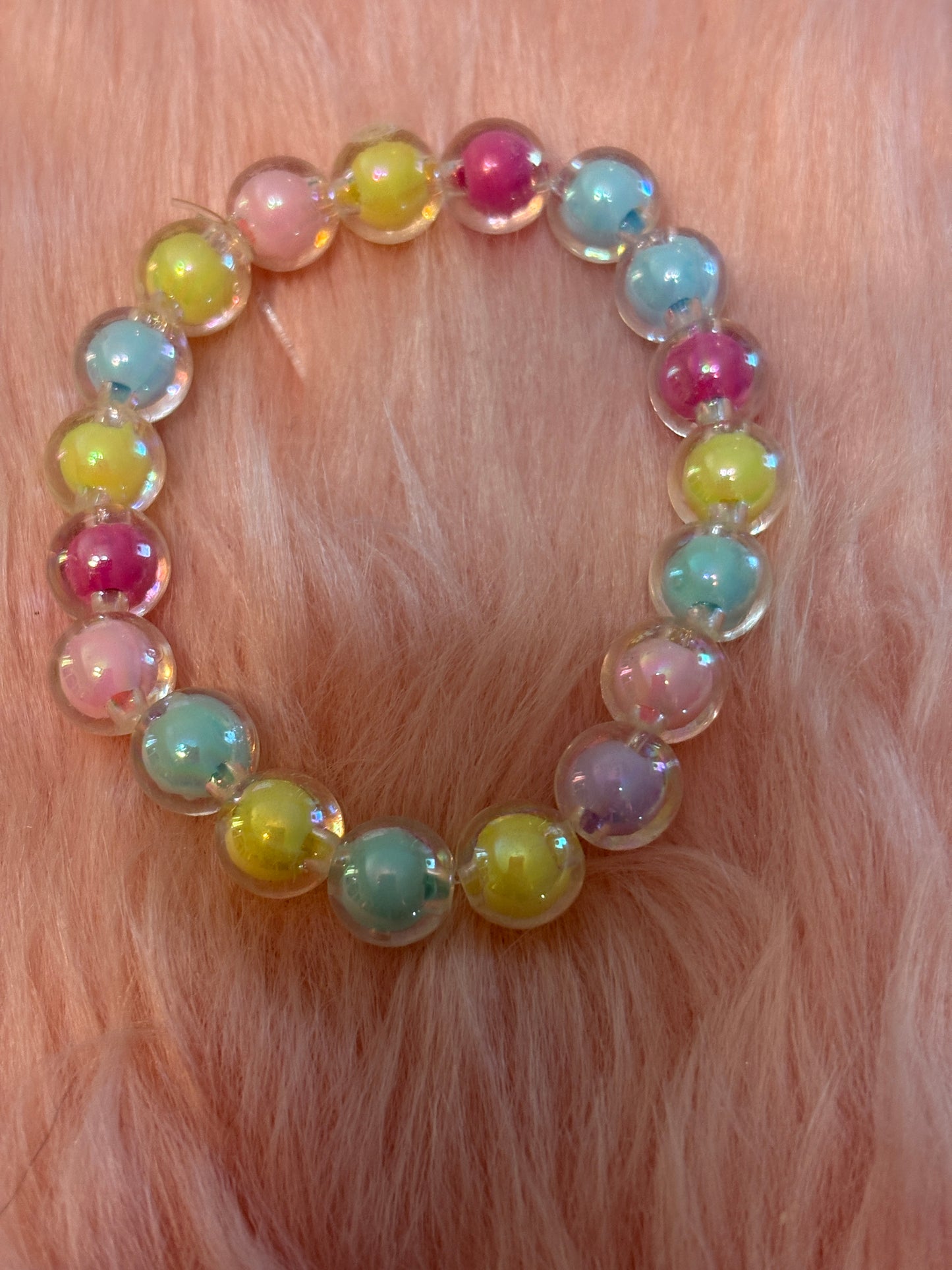 🌈 Pastel Round Acrylic Beaded Stretch Bracelet