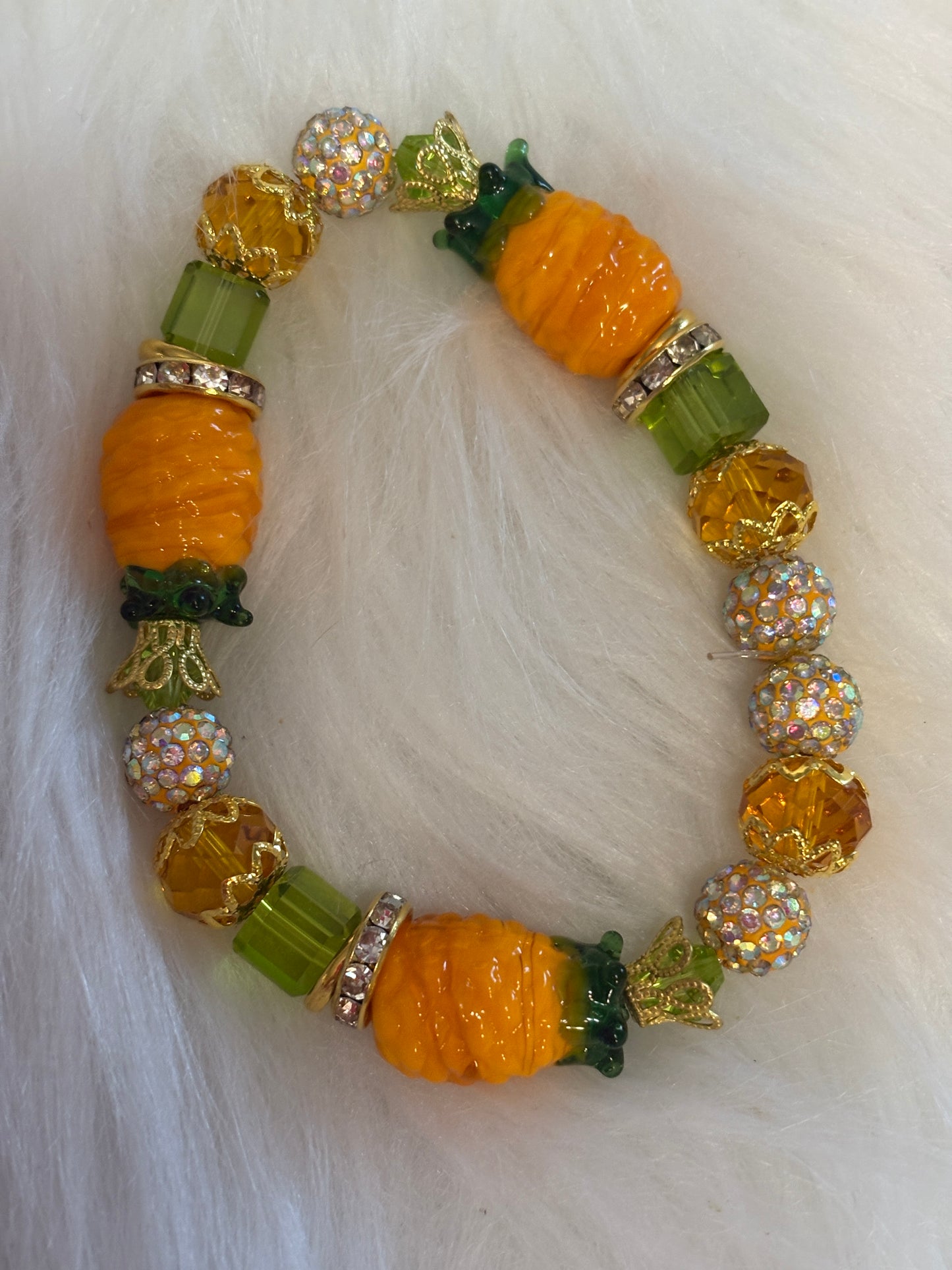 Pineapple Paradise Beaded Stretch Bracelet