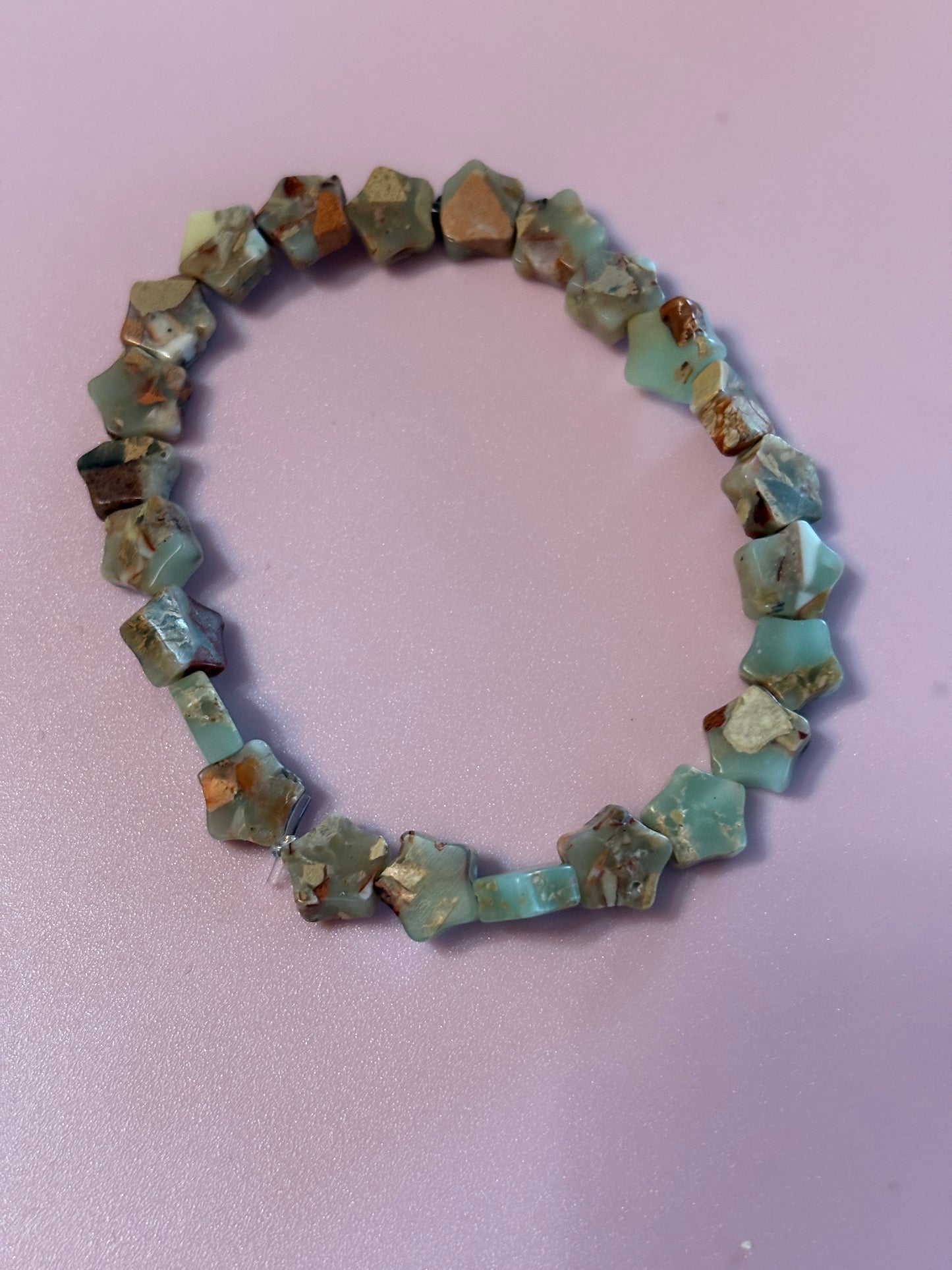 🌿✨ Serpentinite Jasper Flower Beaded Stretchy Bracelet ✨🌿