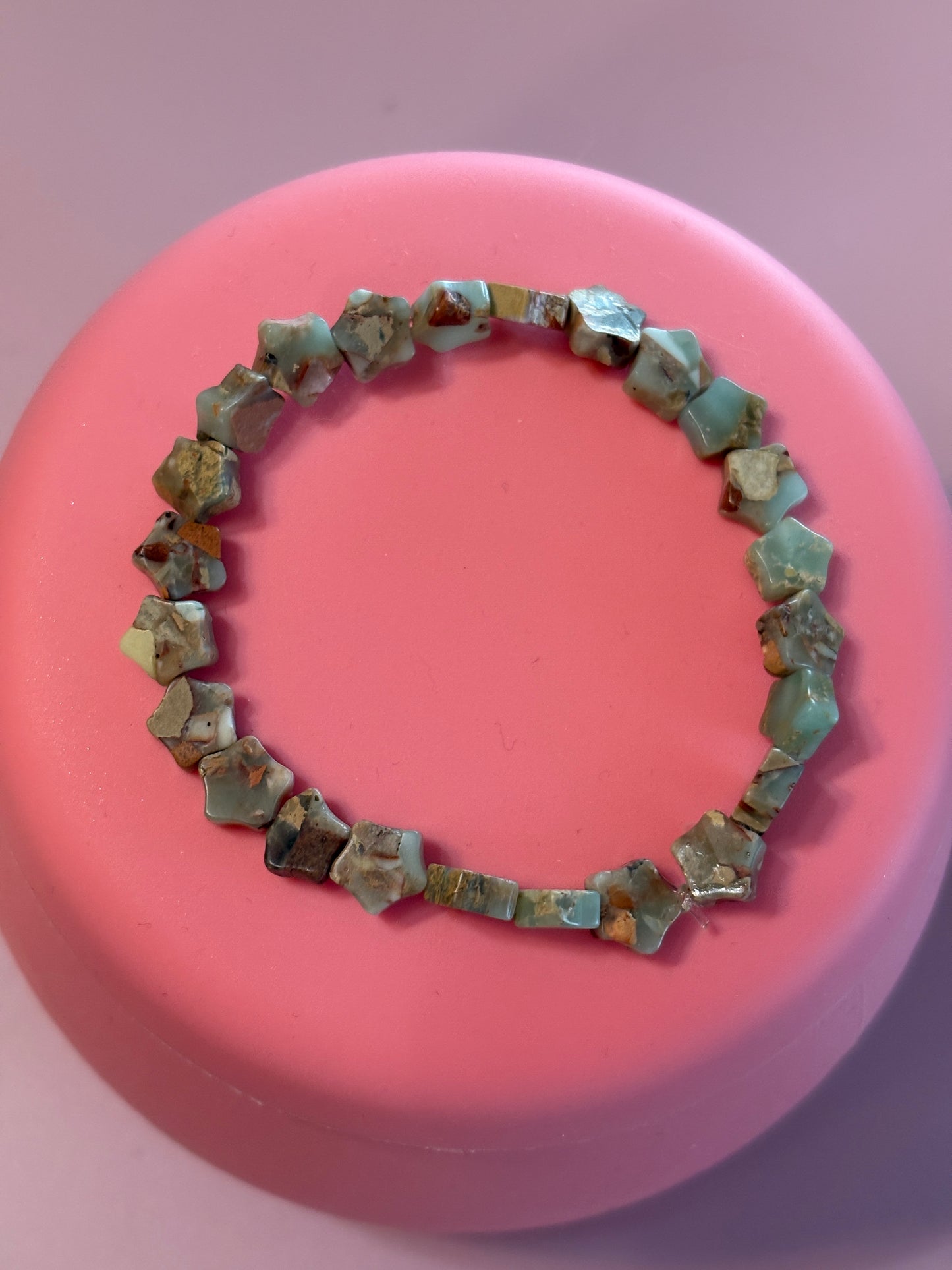 🌿✨ Serpentinite Jasper Flower Beaded Stretchy Bracelet ✨🌿