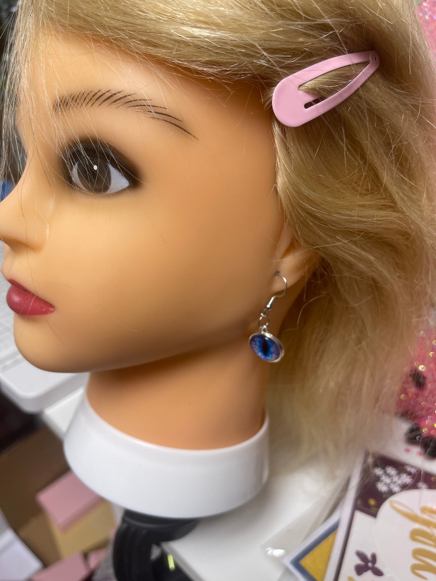 Halloween Eyes-1 Wire and Stud Earrings (4 to choose)Pink tiful of LOVE