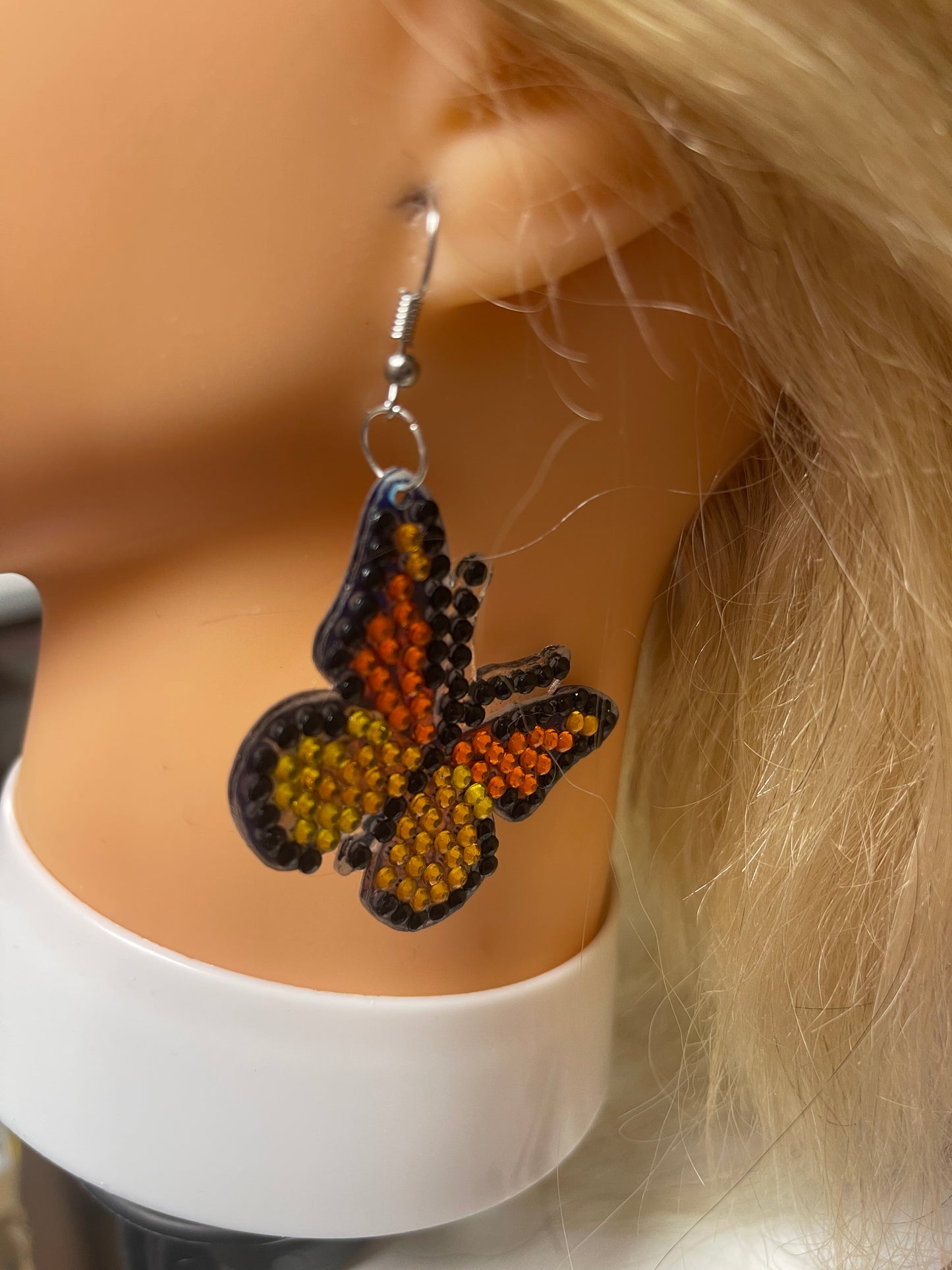 Diamond Painting Butterfly Wire Earrings-14Pink tiful of LOVE