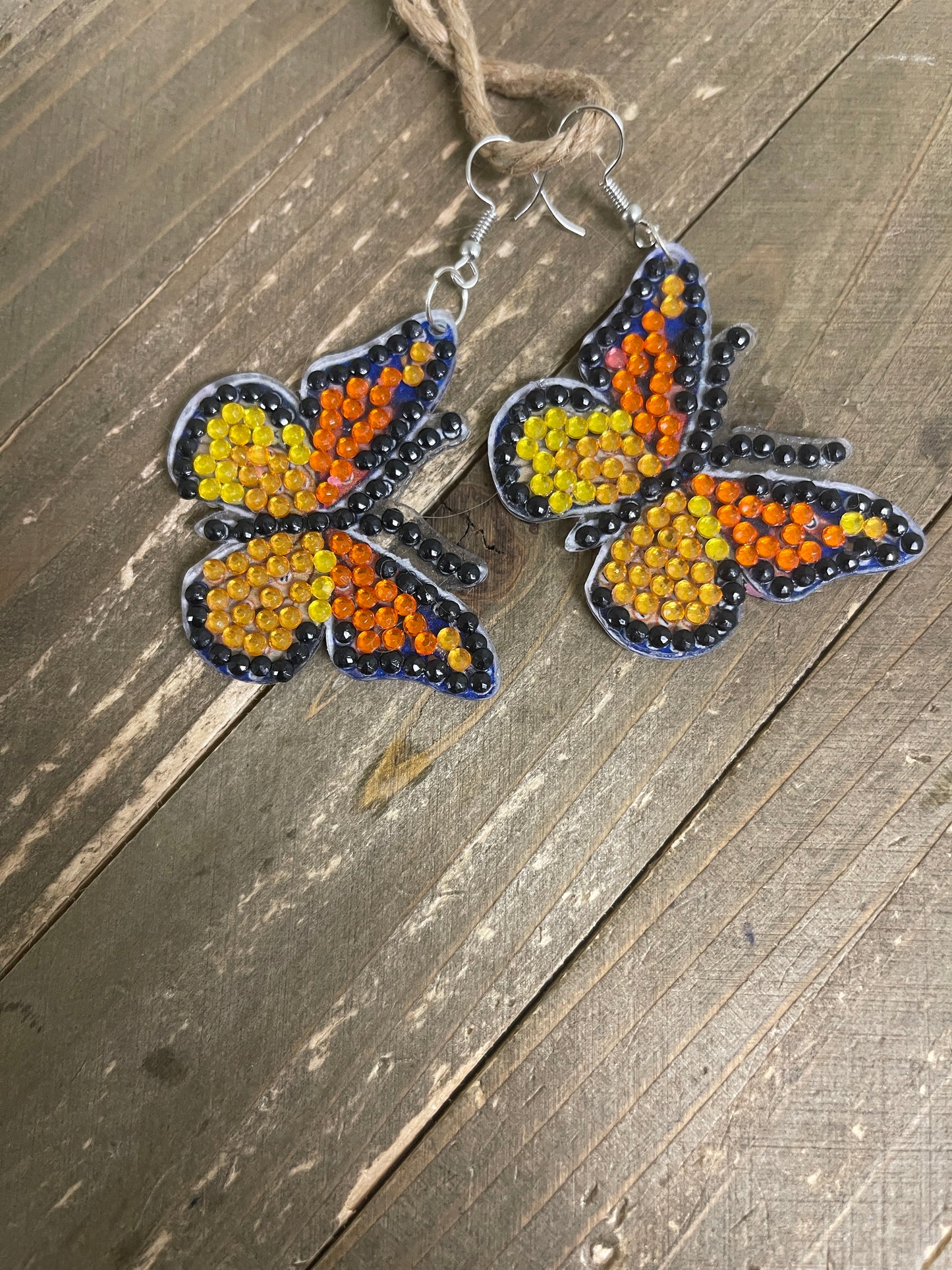 Diamond Painting Butterfly Wire Earrings-14Pink tiful of LOVE