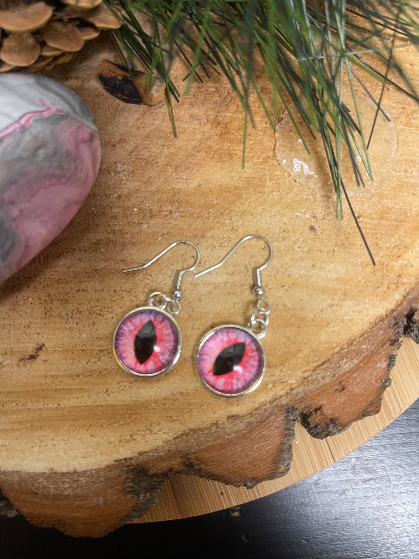 Halloween Eyes-2 Wire Earrings (4 to choose)Pink tiful of LOVE