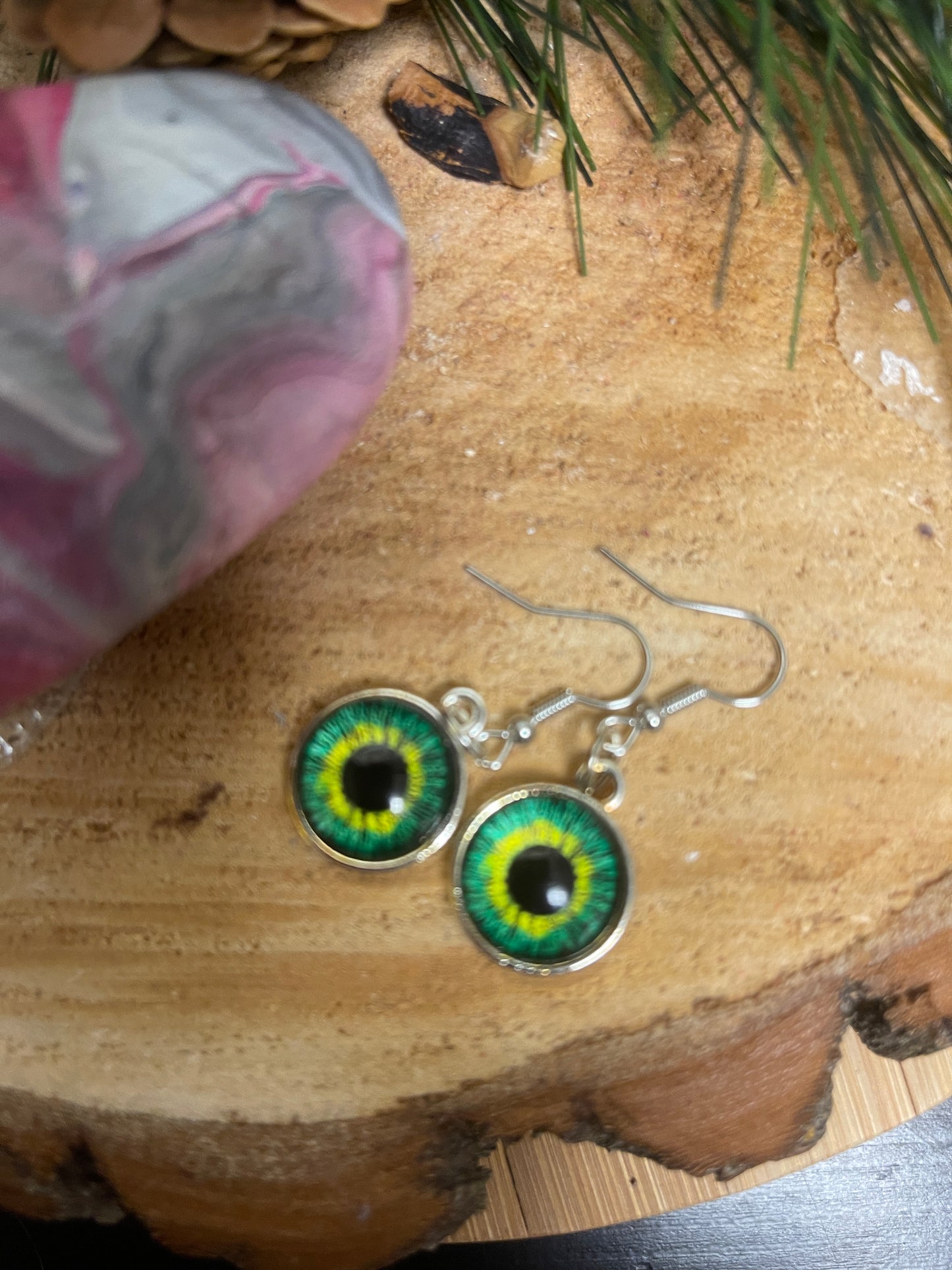 Halloween Eyes-2 Wire Earrings (4 to choose)Pink tiful of LOVE