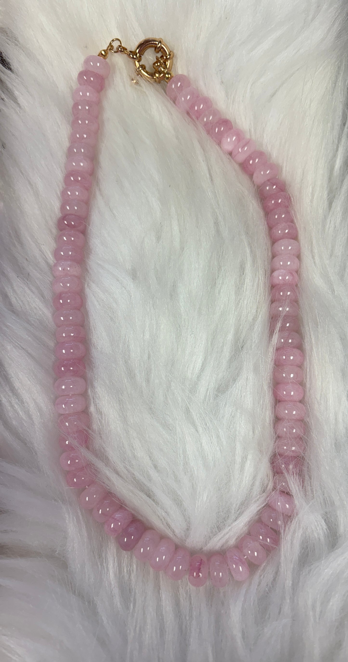 ROSE QUARTZ Stone Beaded Necklace