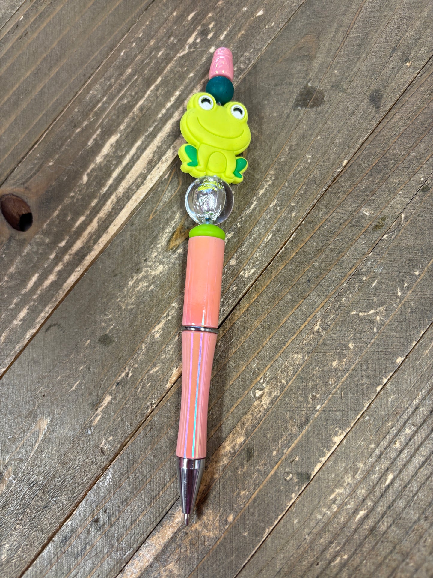 Frog Beadable Pen – Pink & Green Edition