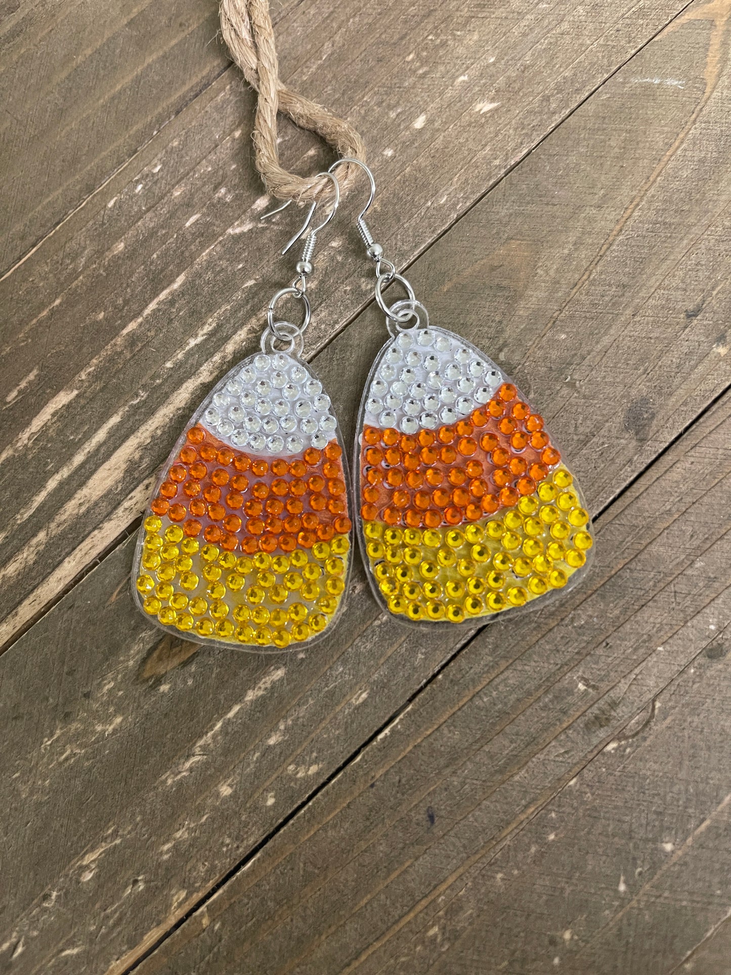 Halloween- Diamond Painting Candy Corn Wire Earrings-17Pink tiful of LOVE