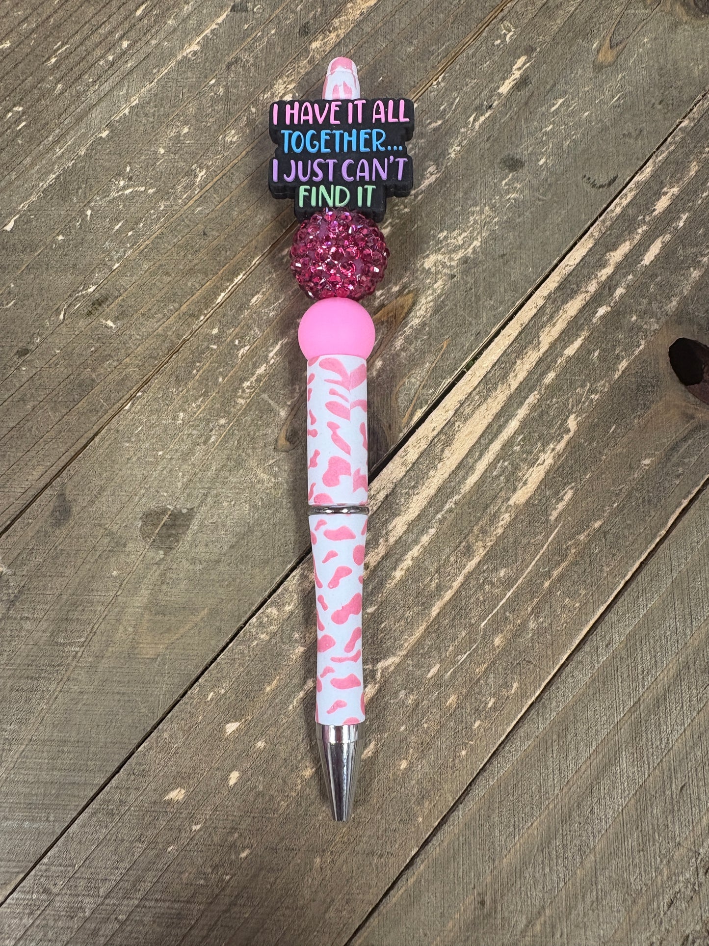 "I Have It All Together" Beadable Pen – Pink Leopard Print