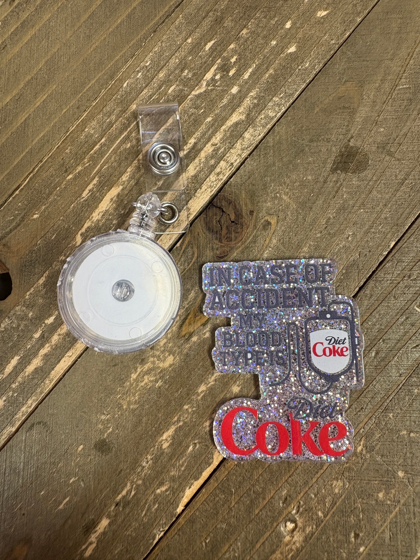 Diet Coke "Blood Type" Emblem – Badge Reel, Brooch, or Tie Tack ✨
