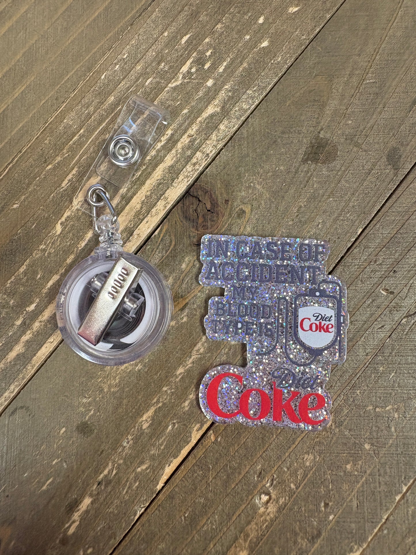 Diet Coke "Blood Type" Emblem – Badge Reel, Brooch, or Tie Tack ✨